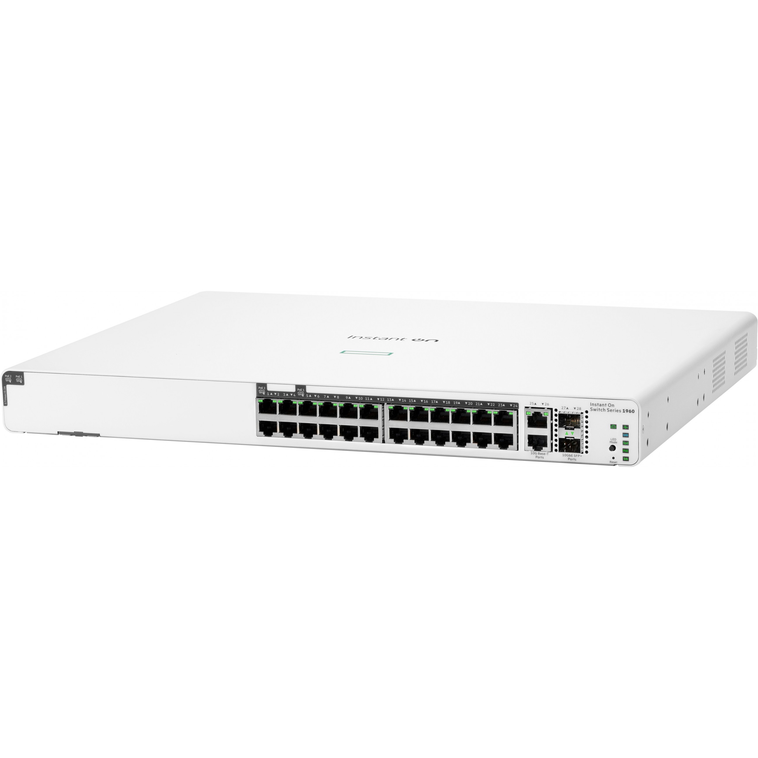 HPE Aruba Networking Networking Instant On Switch 20p Gigabit CL4 4p Gigabit CL6 PoE 2p 10GBT 2p SFP+ 370W 1960