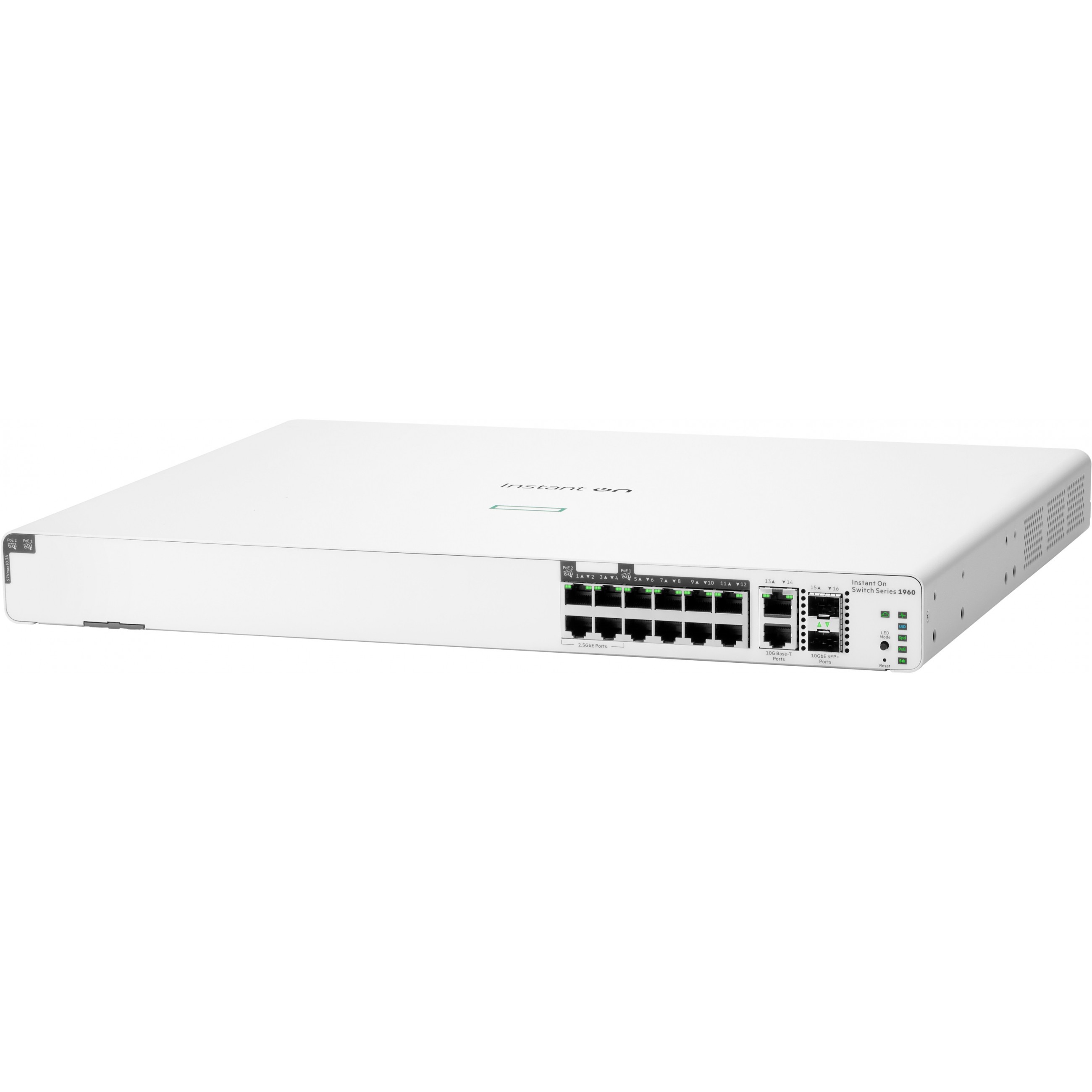 HPE Networking Instant On Switch 8p Gigabit CL4 4p SR2.5G CL6 PoE 2p 10GBT 2p SFP+ 480W 1960