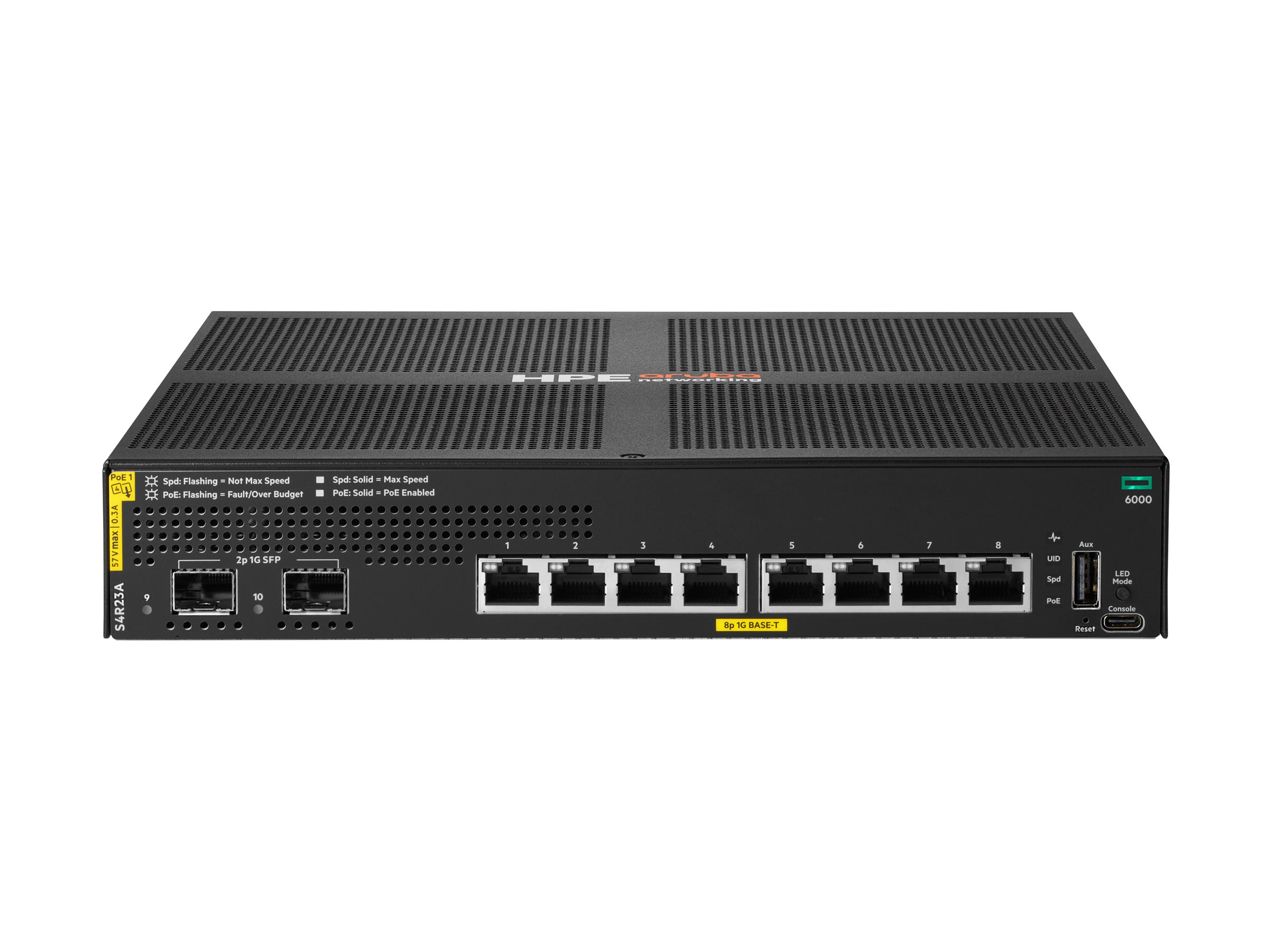 HPE ANW CX 6000 8G Class4 PoE 2G/2SFP 67W Switch