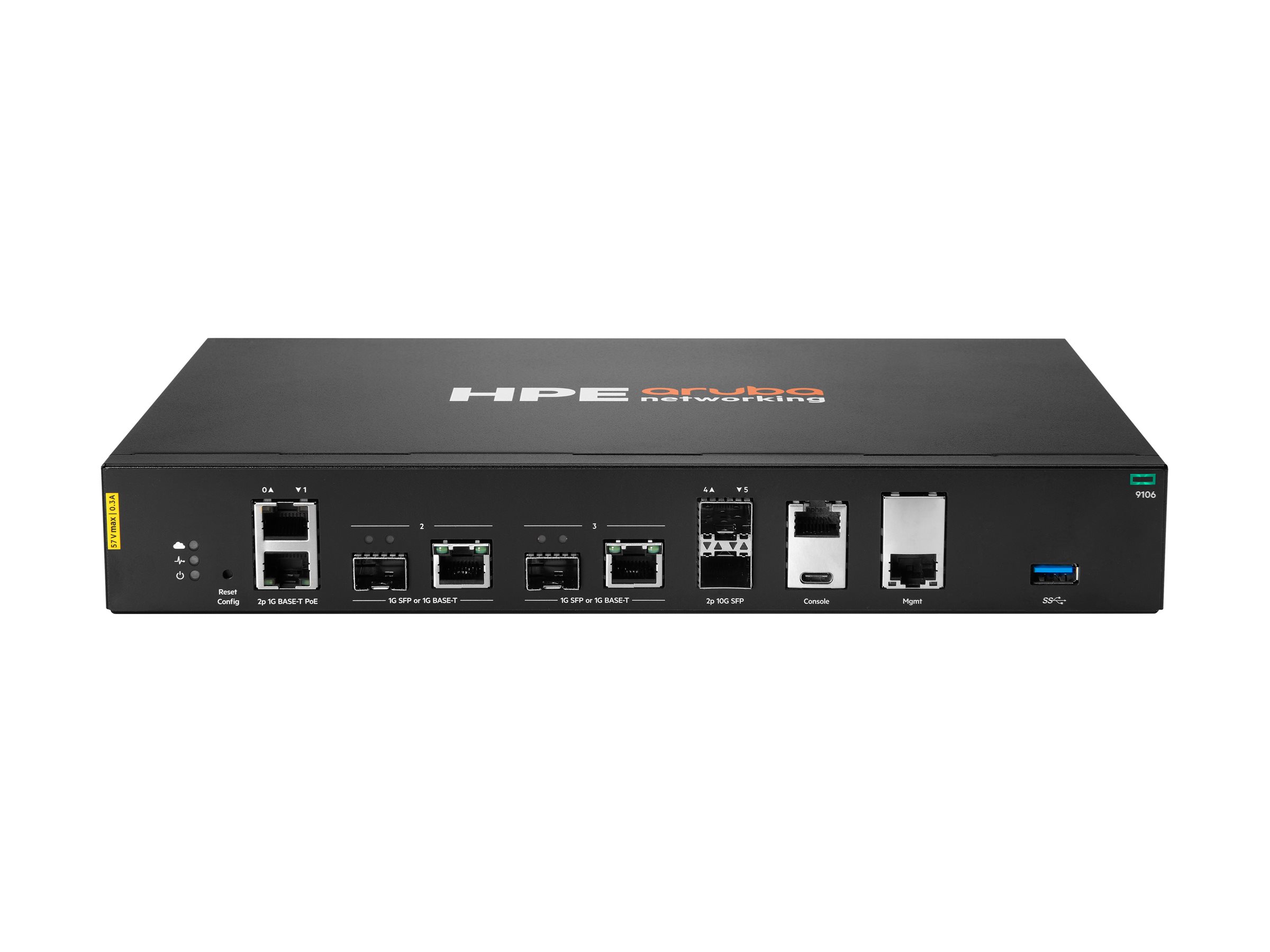 HPE Aruba Networking 9106 (RW) 2x SFP+ 2x Combo 2x PoE Hybrid Gateway gateway/controller