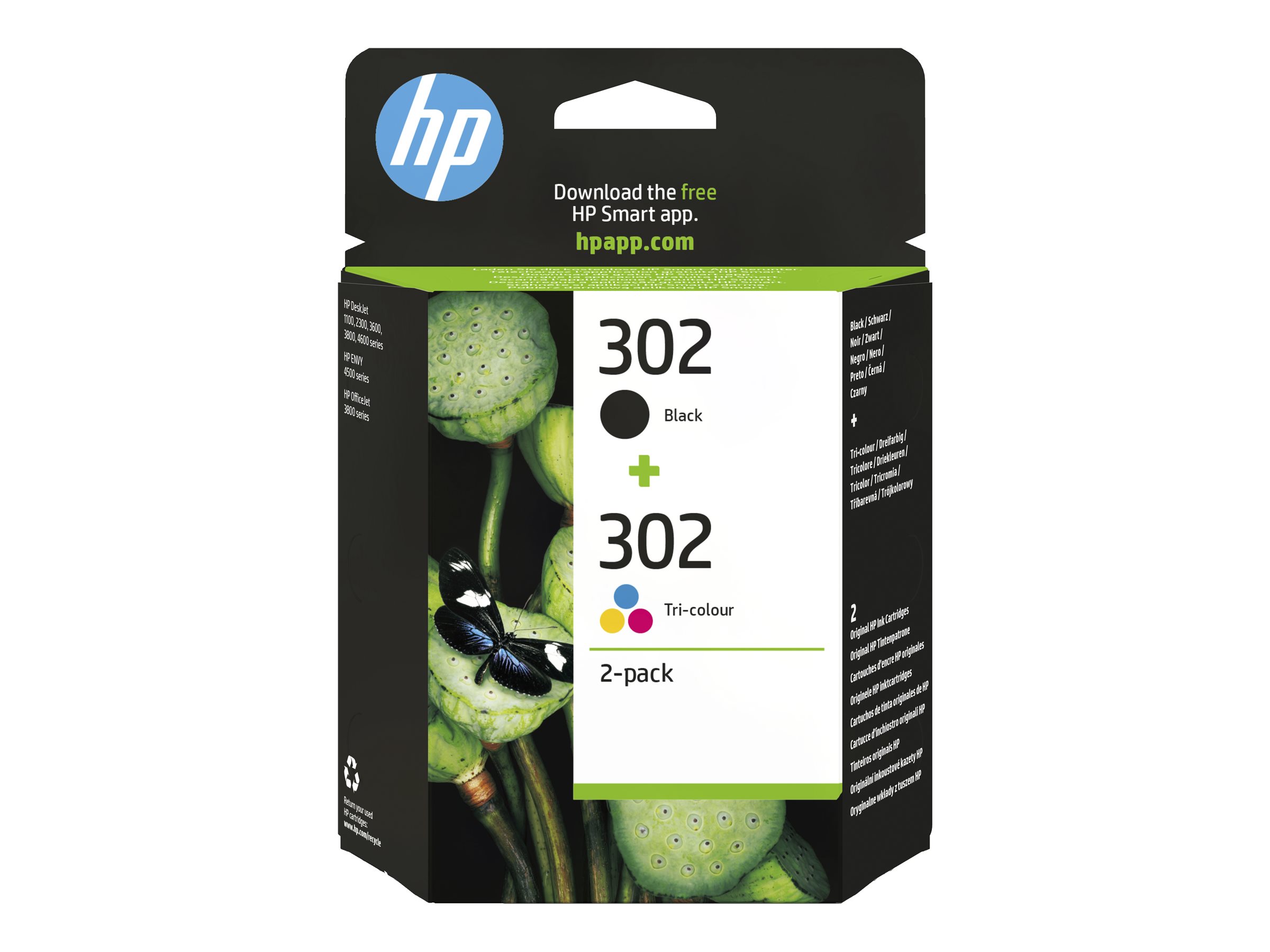 HP 302 2-pack Black/Tri-colour Original Ink Cartridges ink cartridge