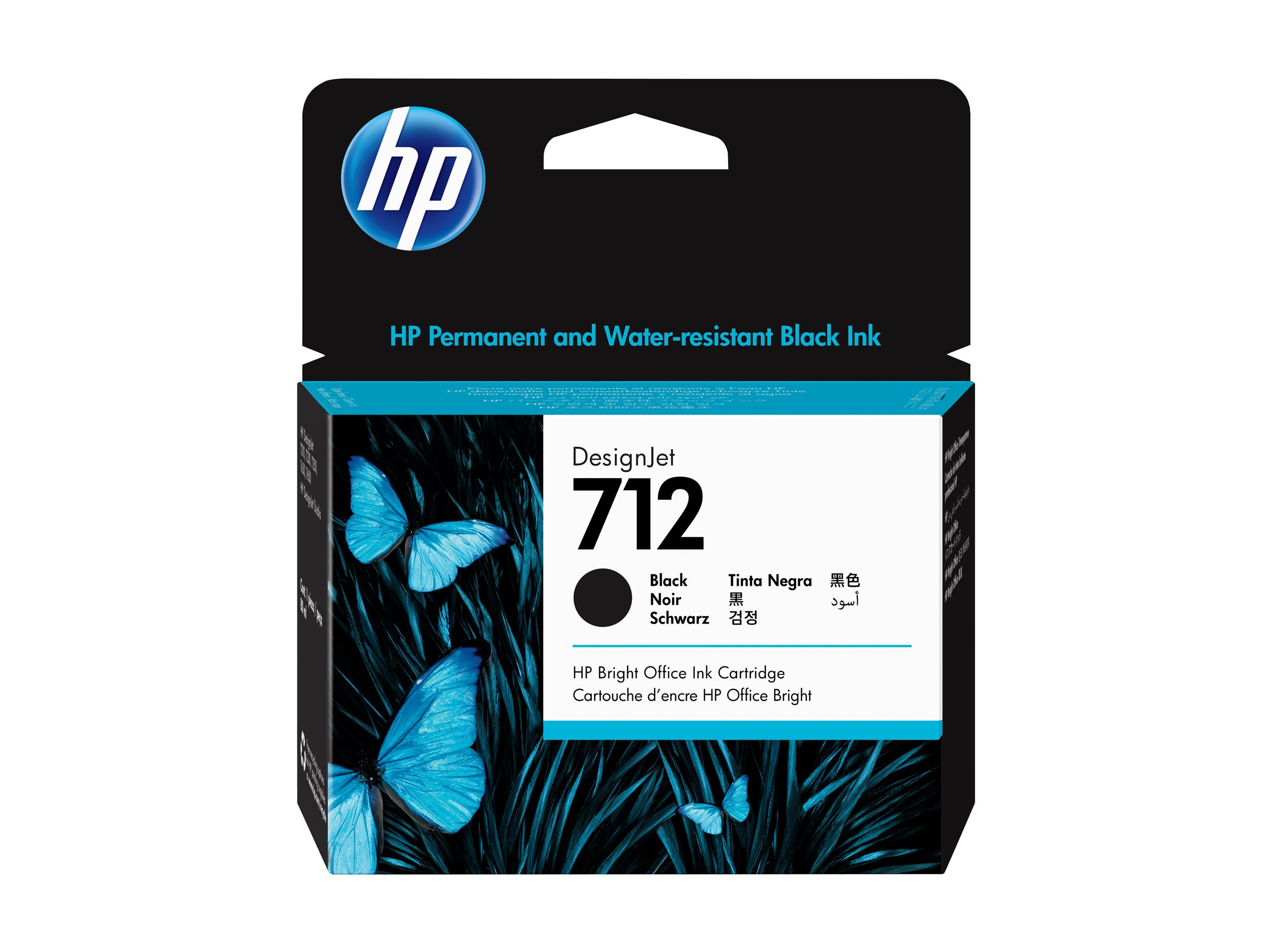 HP 712 Schwarz DesignJet Druckerpatrone, 80 ml
