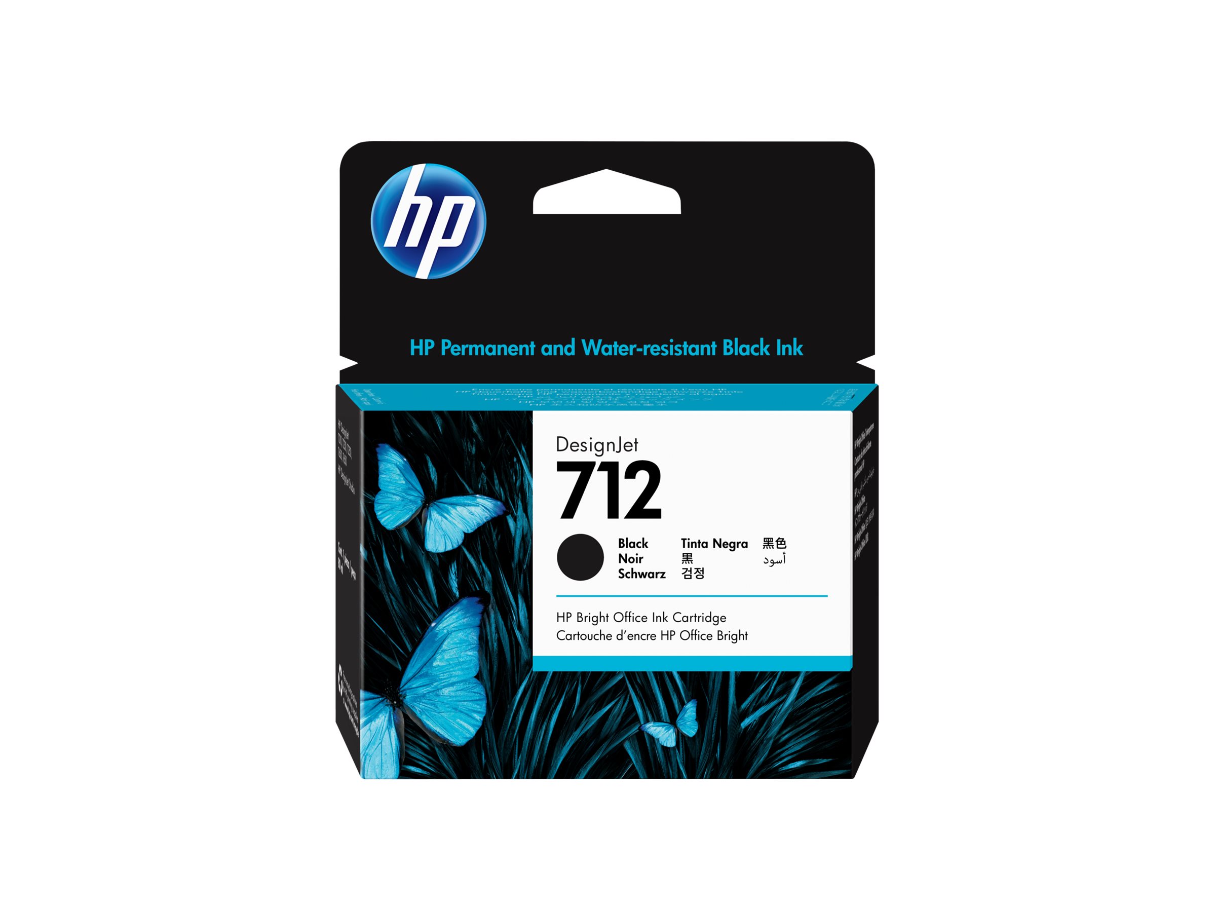 HP 712 Schwarz DesignJet Druckerpatrone, 80 ml