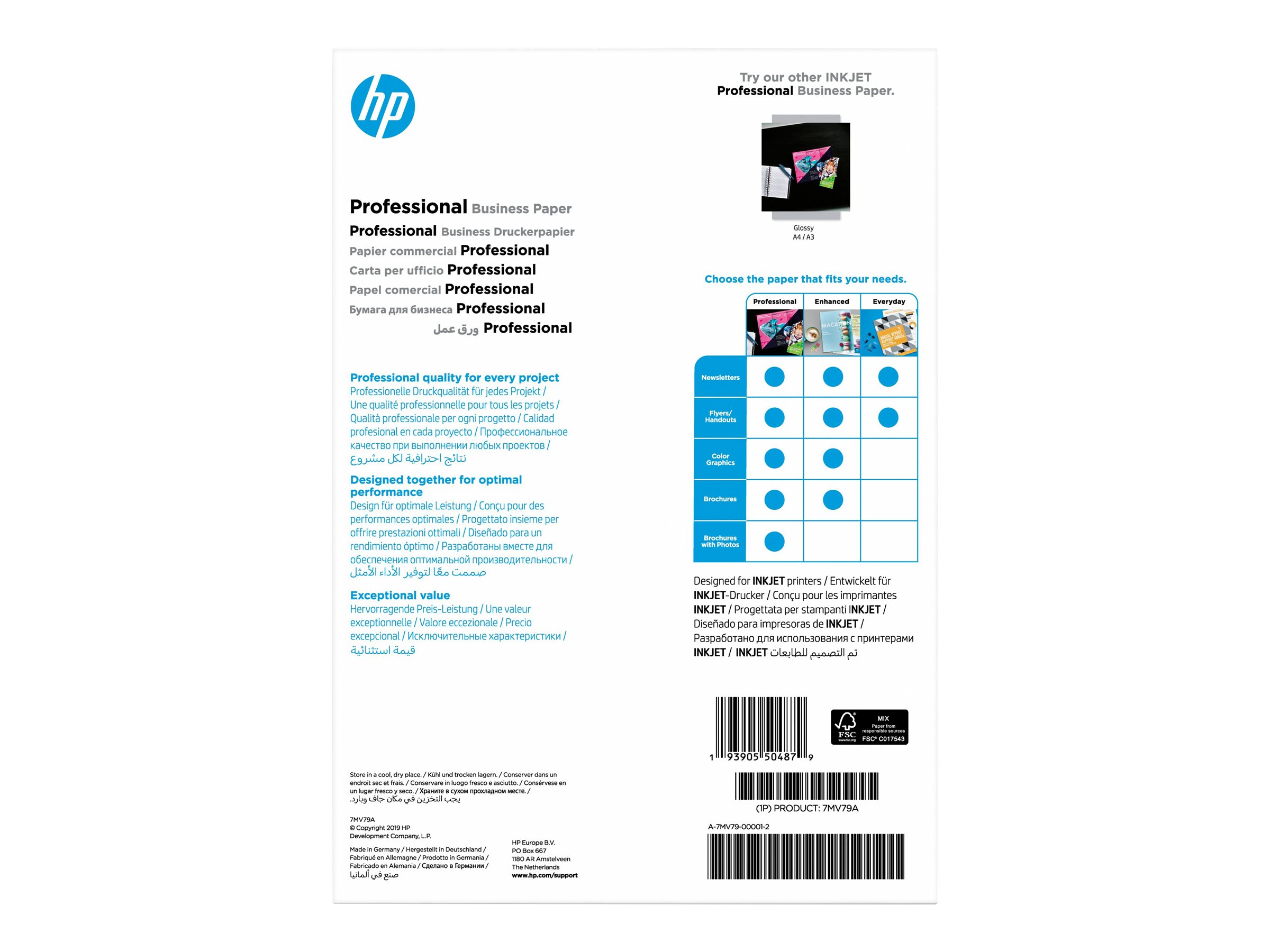 HP Prof Matte Ij A4 180g 150sh FSC Pape