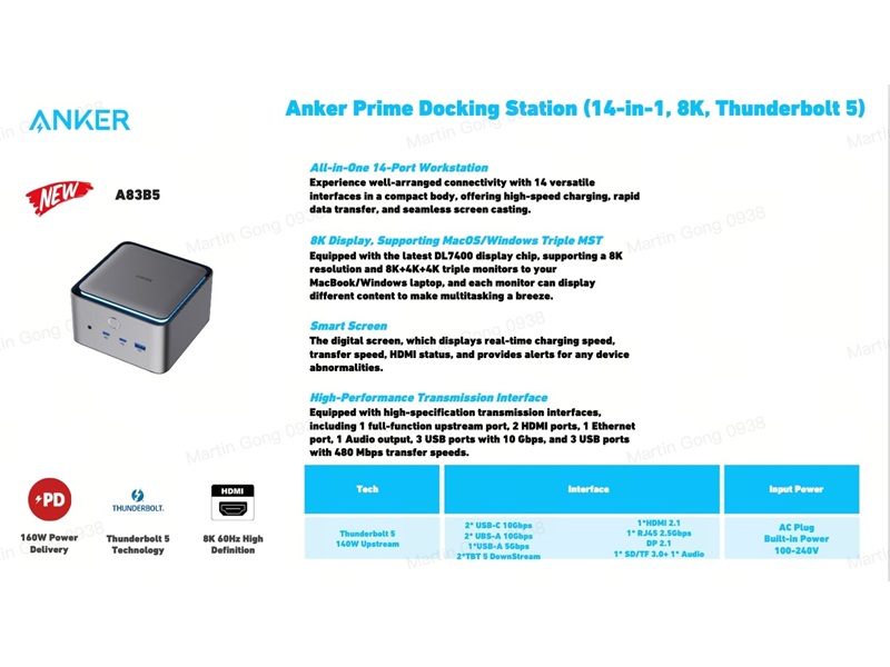 ANKER Prime DockingStation 14-in-1 TB5
