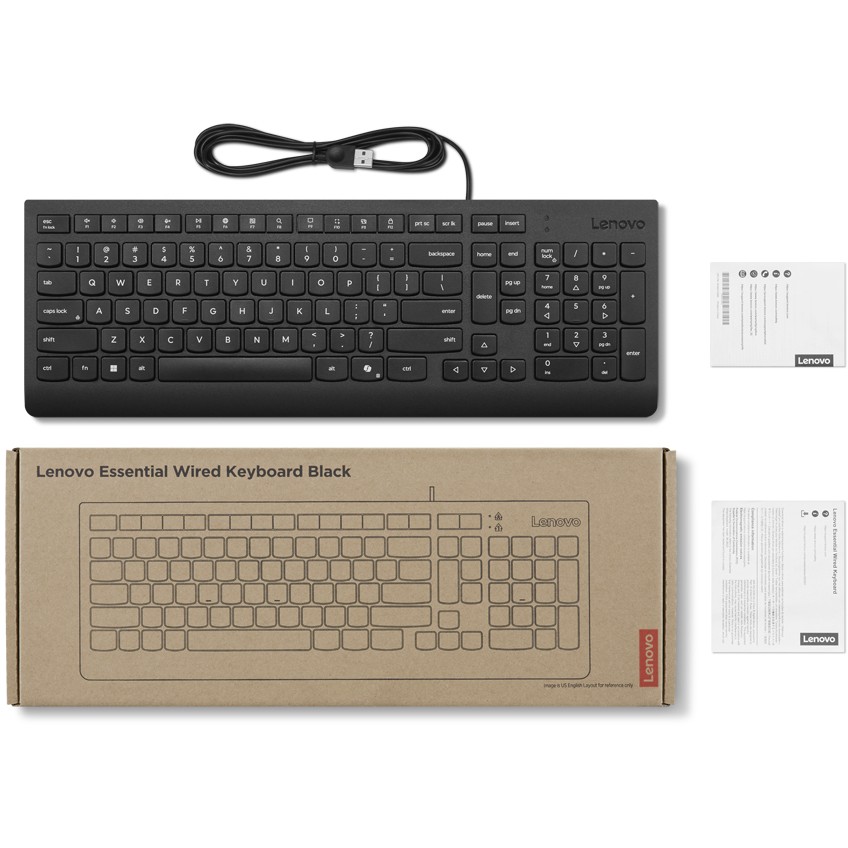LENOVO Essential Wired Keyboard Black