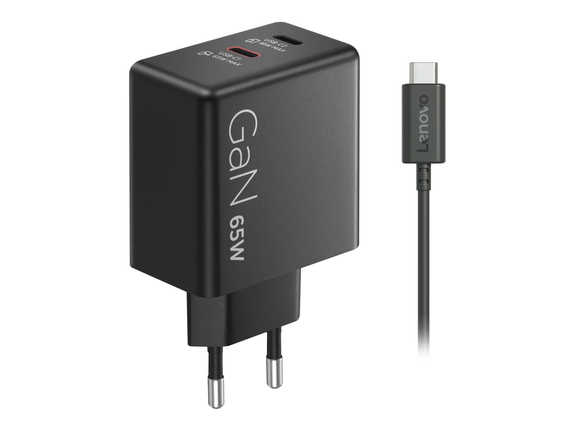LENOVO Dual USB-C 65W GaN Charger Black
