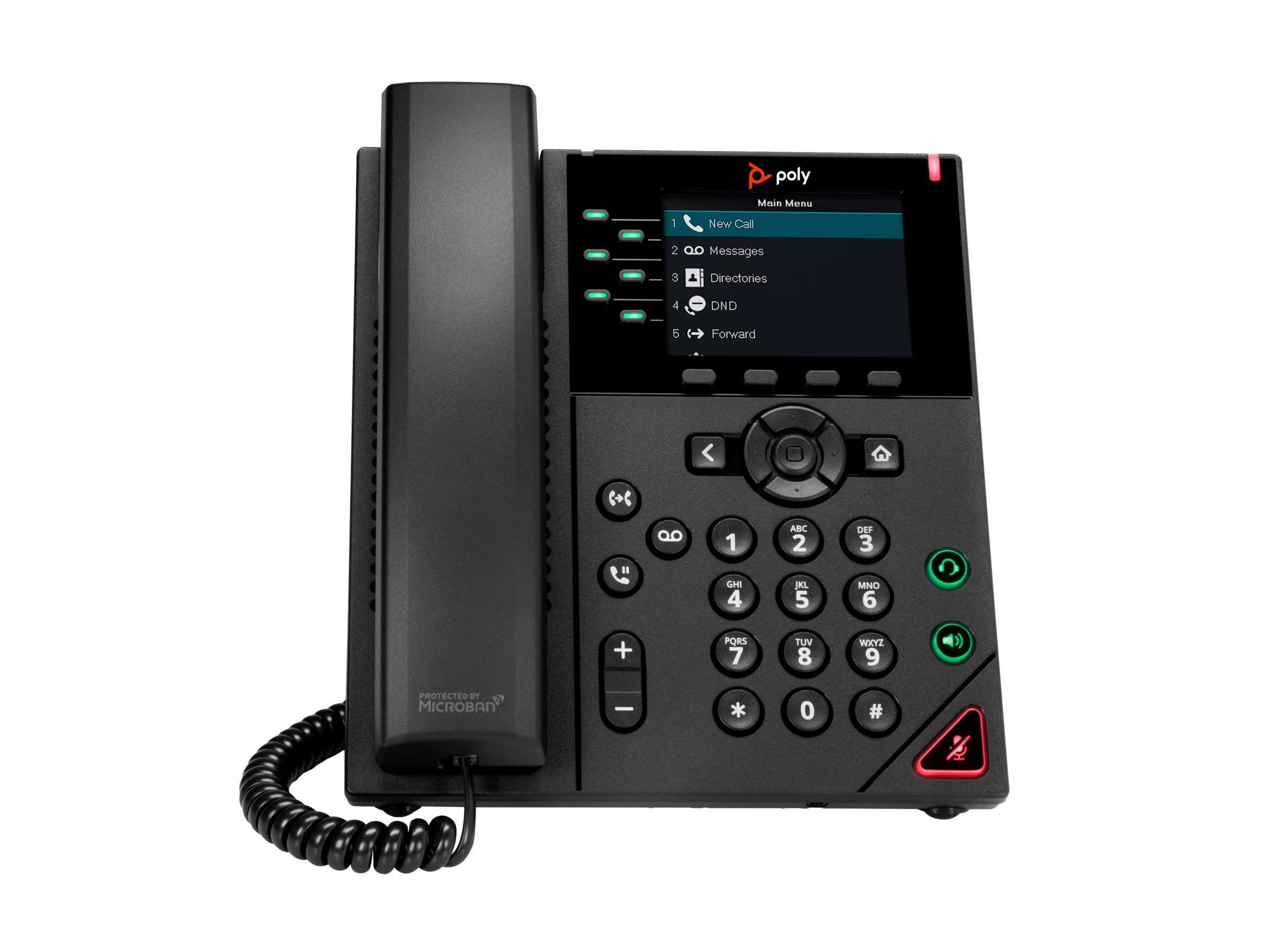 HP Poly VVX 350 6-Line IP Phone and PoE