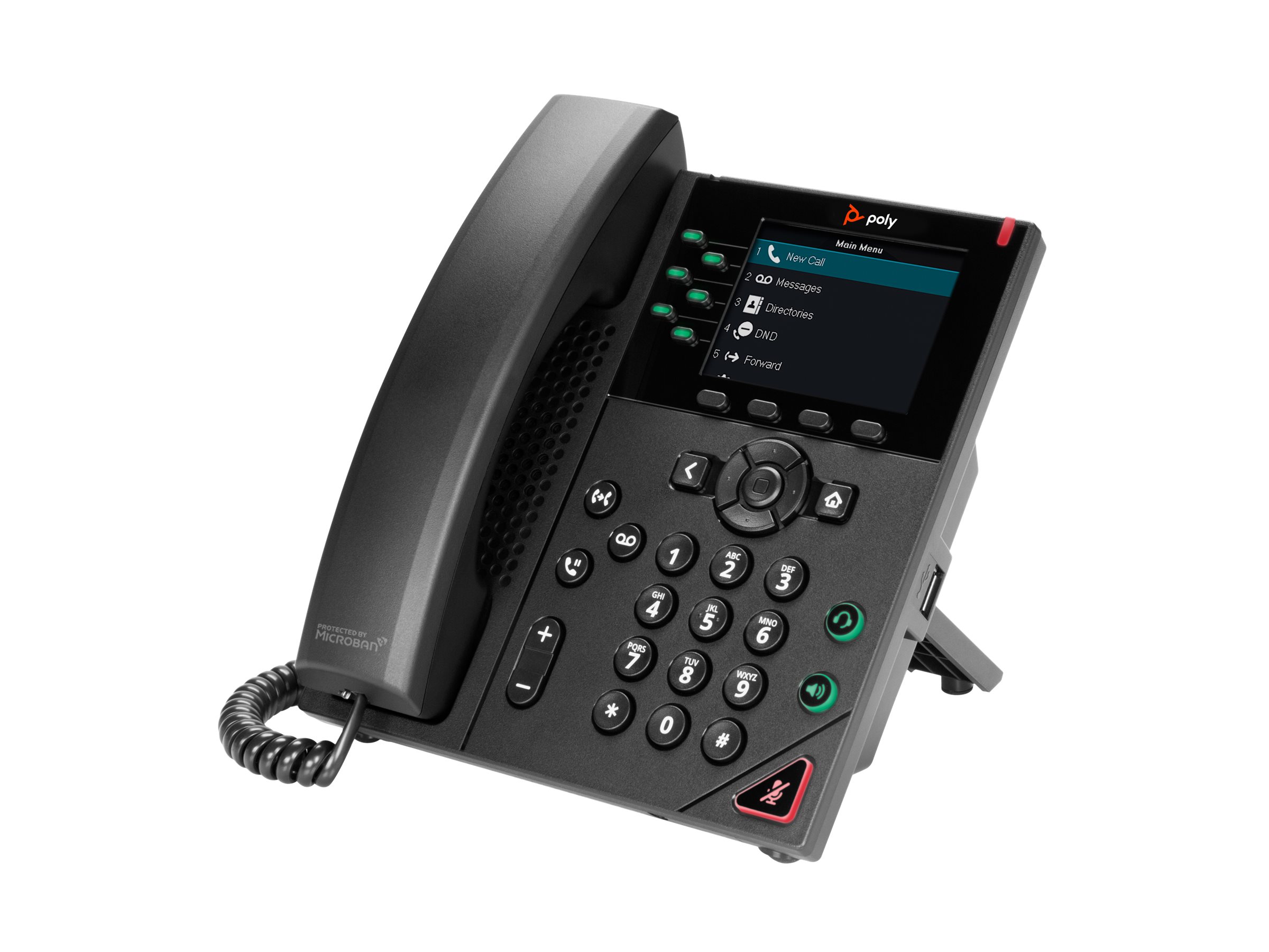 HP Poly VVX 350 6-Line IP Phone and PoE