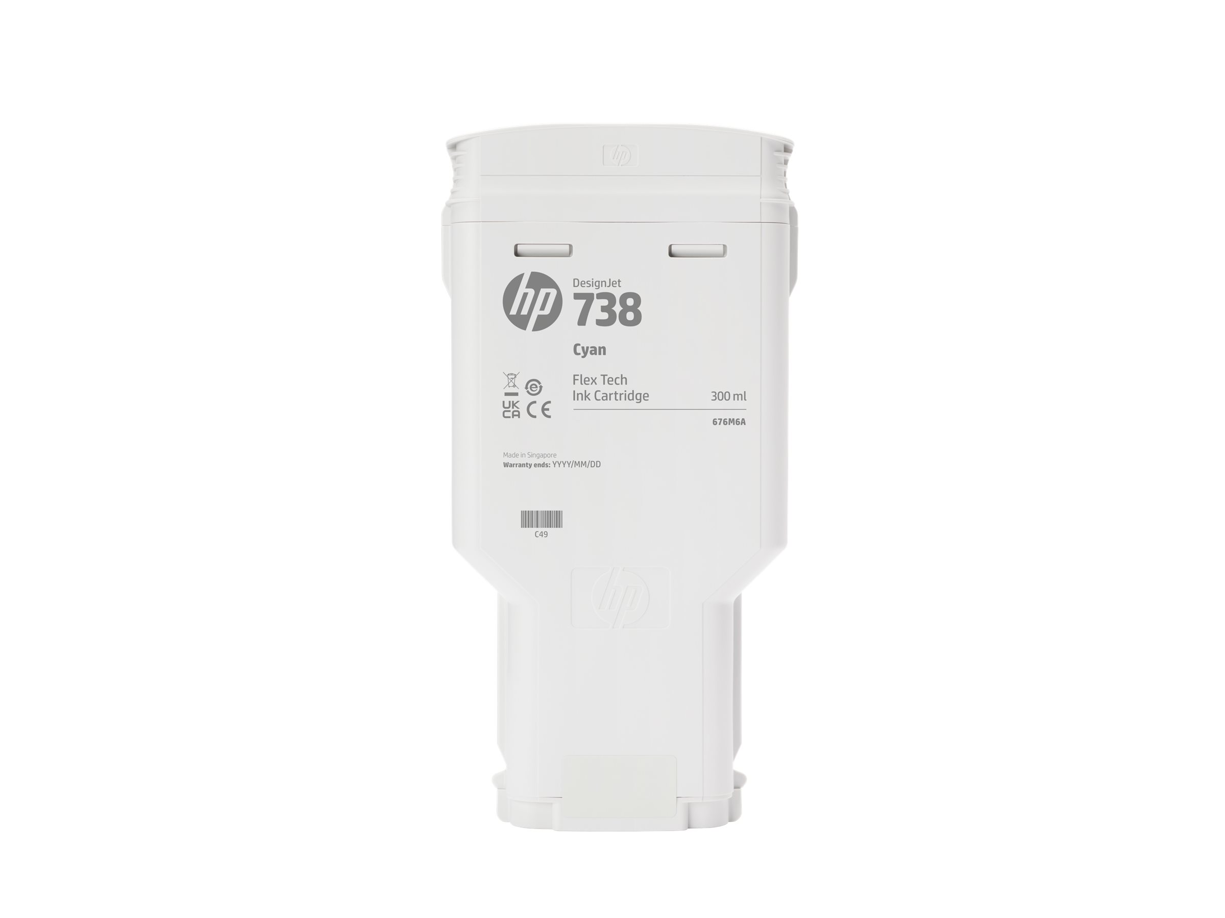 HP 738 300-ml Cyan DesignJet Ink Cartrid