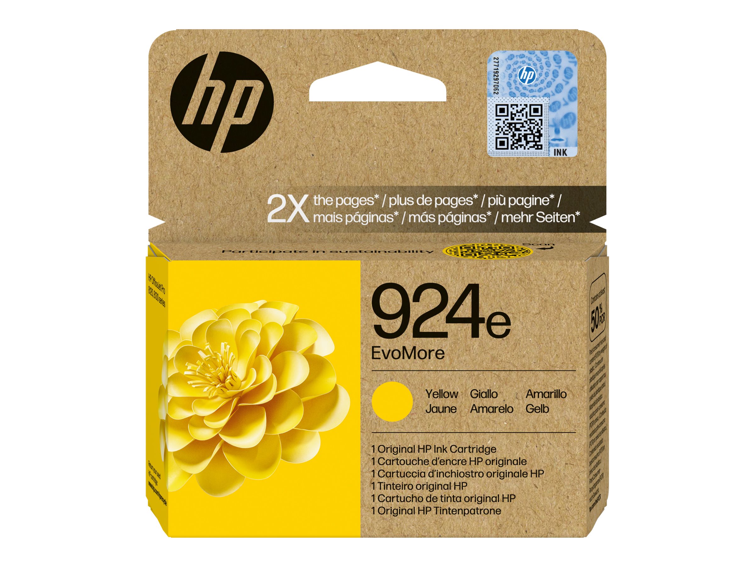 HP 924e EvoMore Yellow Org Ink Cartridge