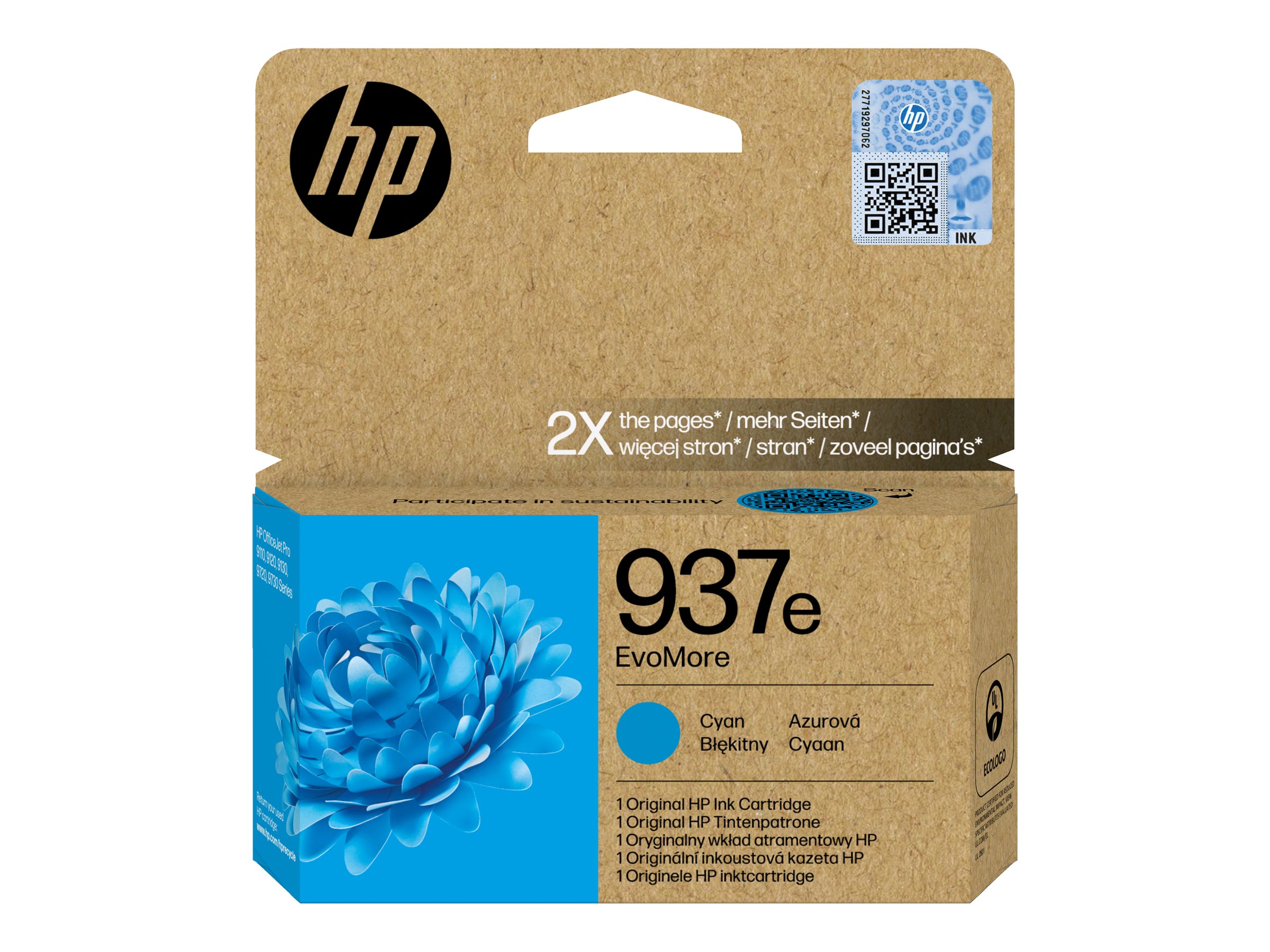 HP 937e     Cyan                Tintenpatrone EvoMore