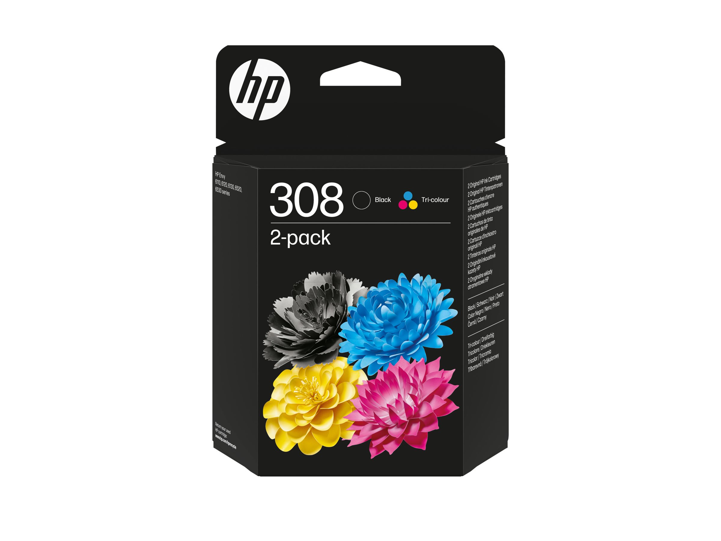 HP 308 Black/Tri-Color Ink Cart Combo 2P