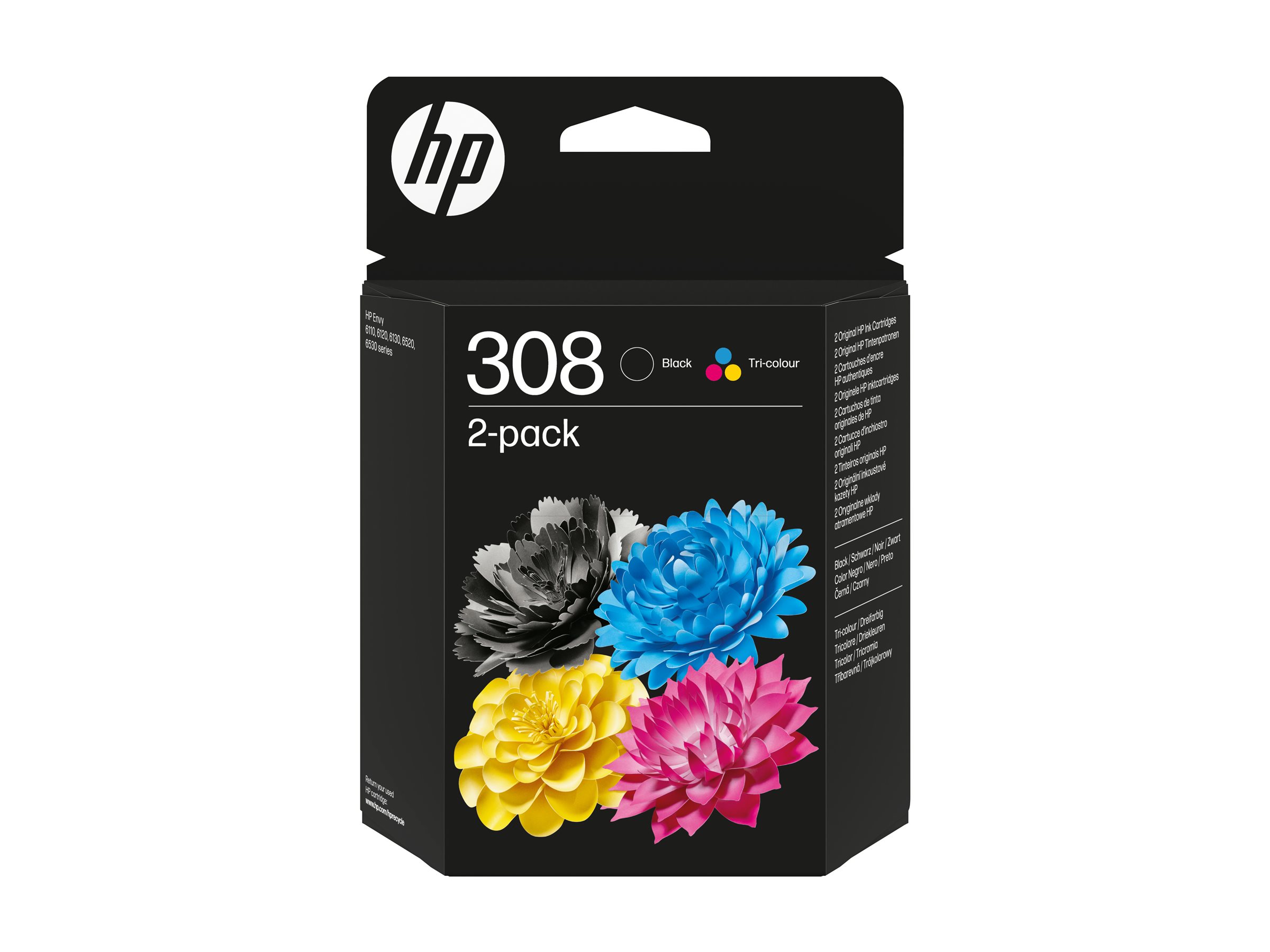 HP 308 Black/Tri-Color Ink Cartridge Com