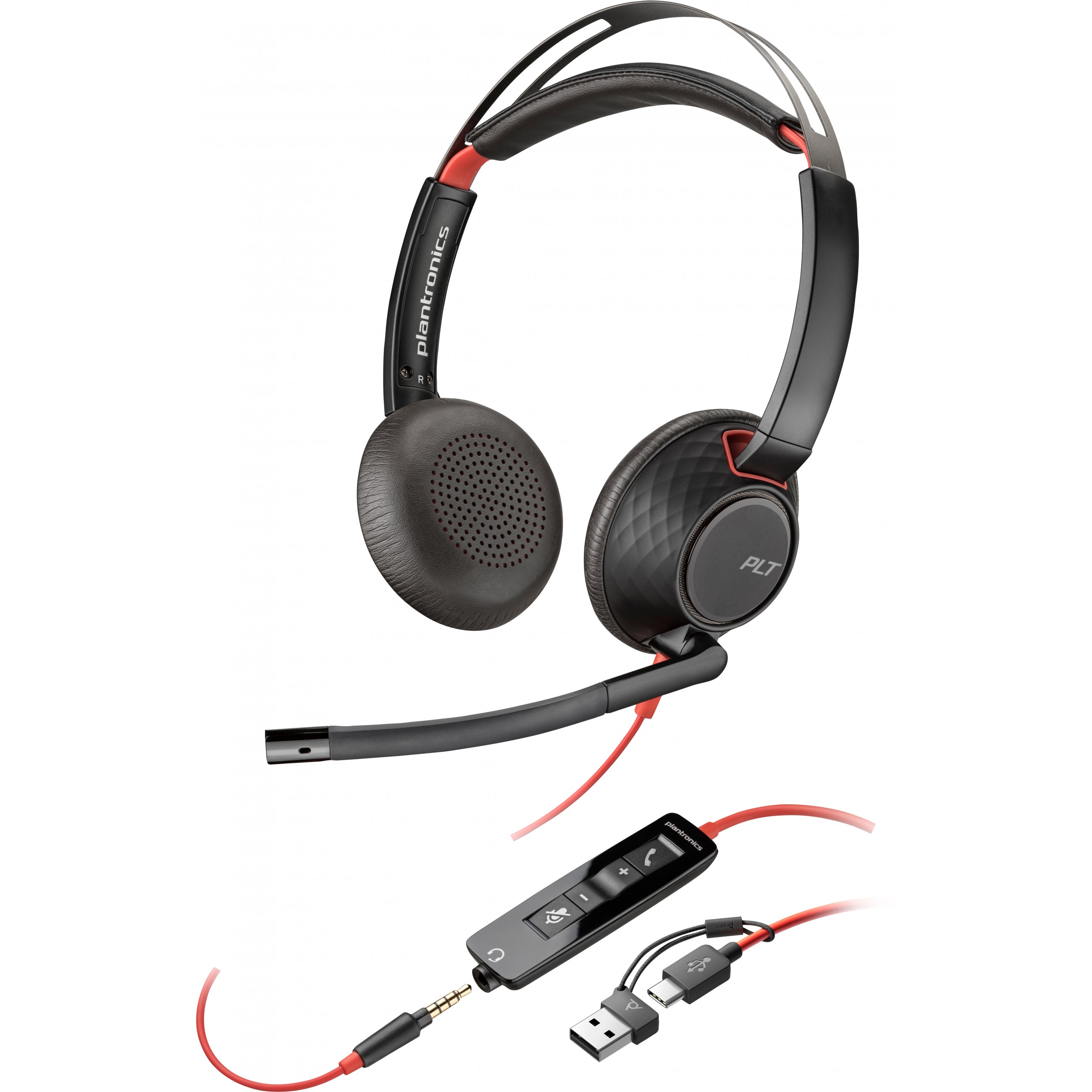 HP Poly Blackwire 5210 Monaural USB-C Headset +3.5mm Plug +USB-C/A Adapter (Bulk)