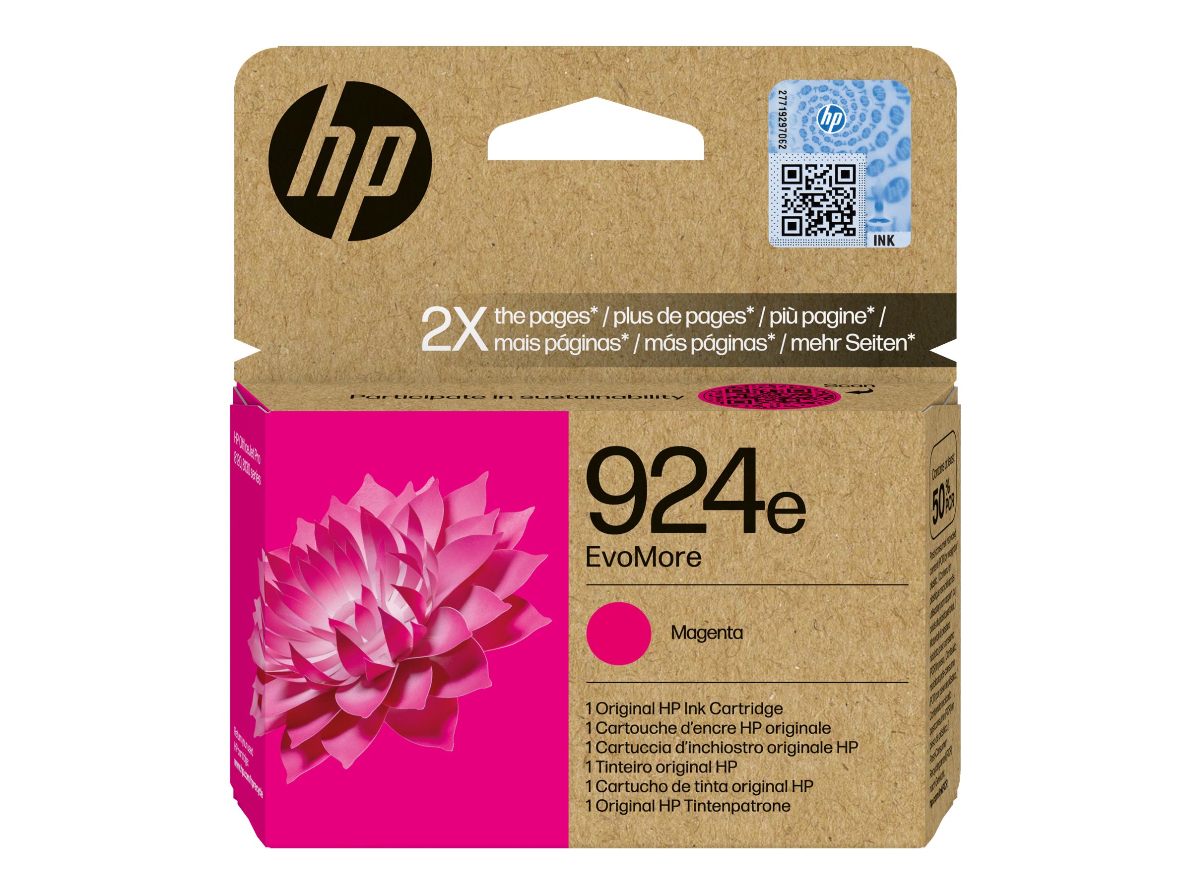HP 924e EvoMore Magenta Original Ink Cartridge Magenta 800Seiten