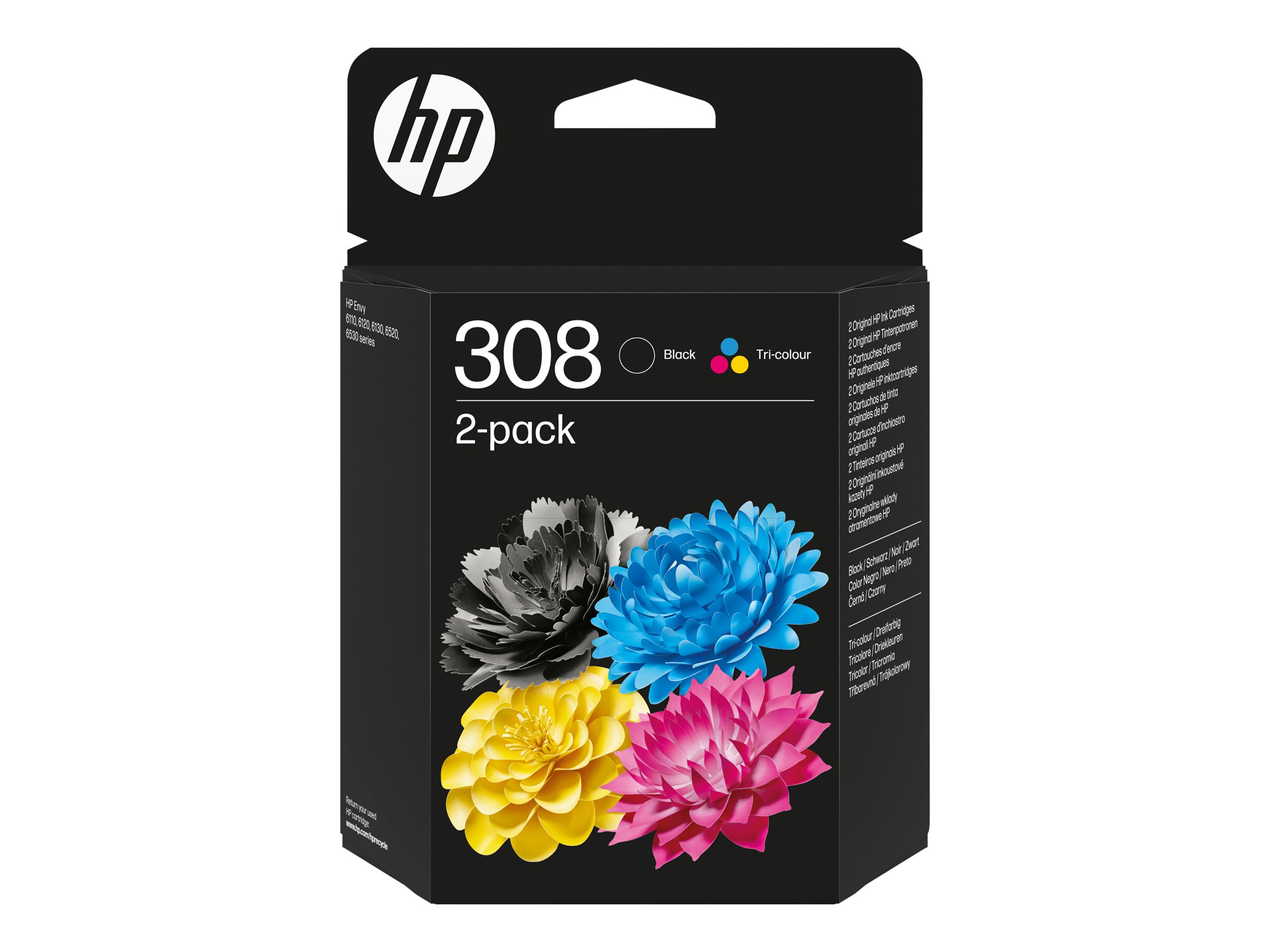 HP 308 Black/Tri-Color Original Ink Cart