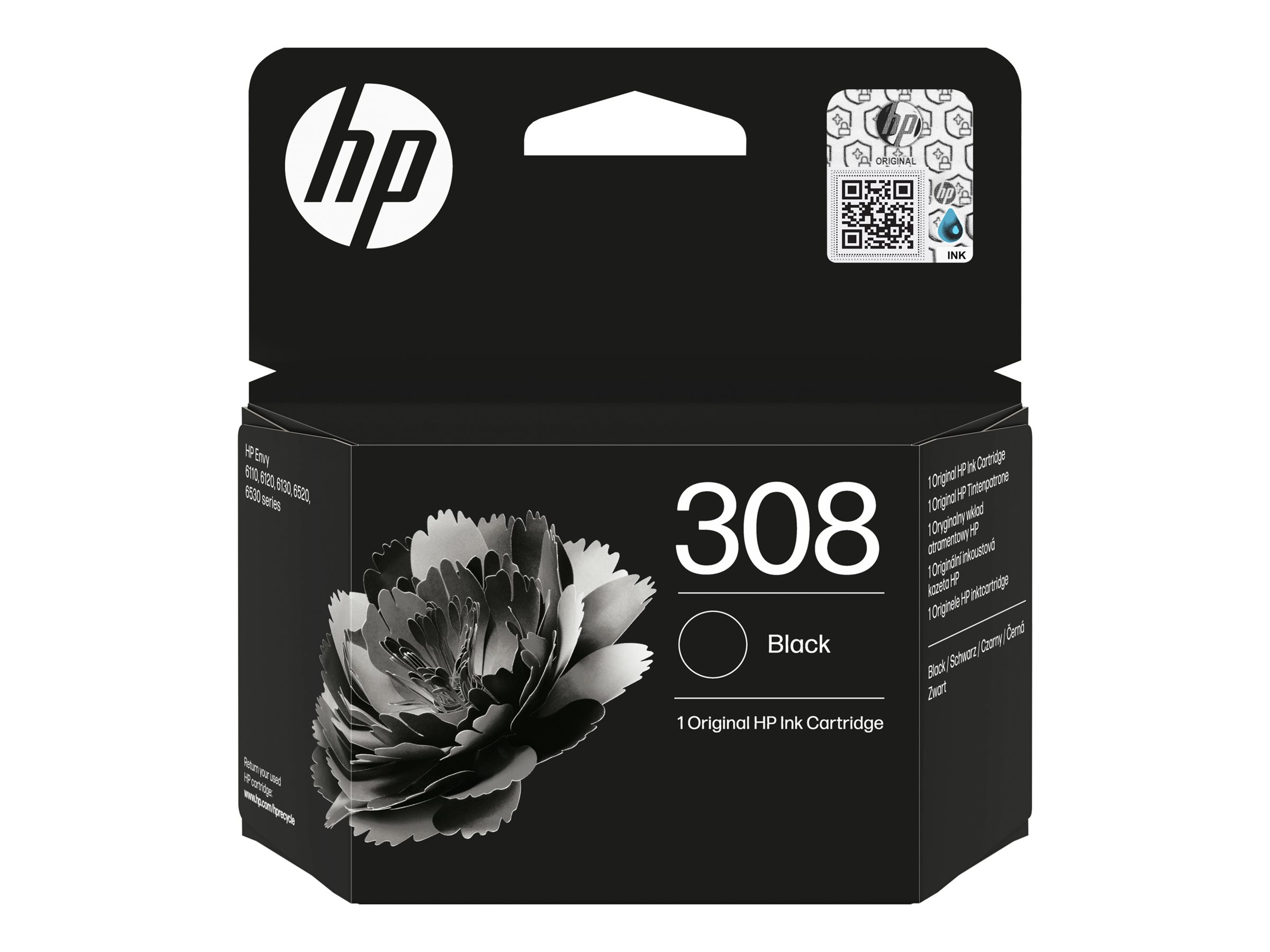 HP 308 Black Original Ink Cartridge Schwarz 160Seiten
