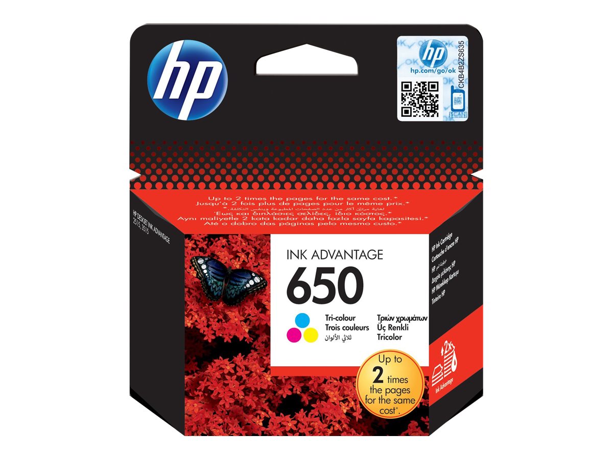 HP 650 Tri-Color Original Ink Cartridge