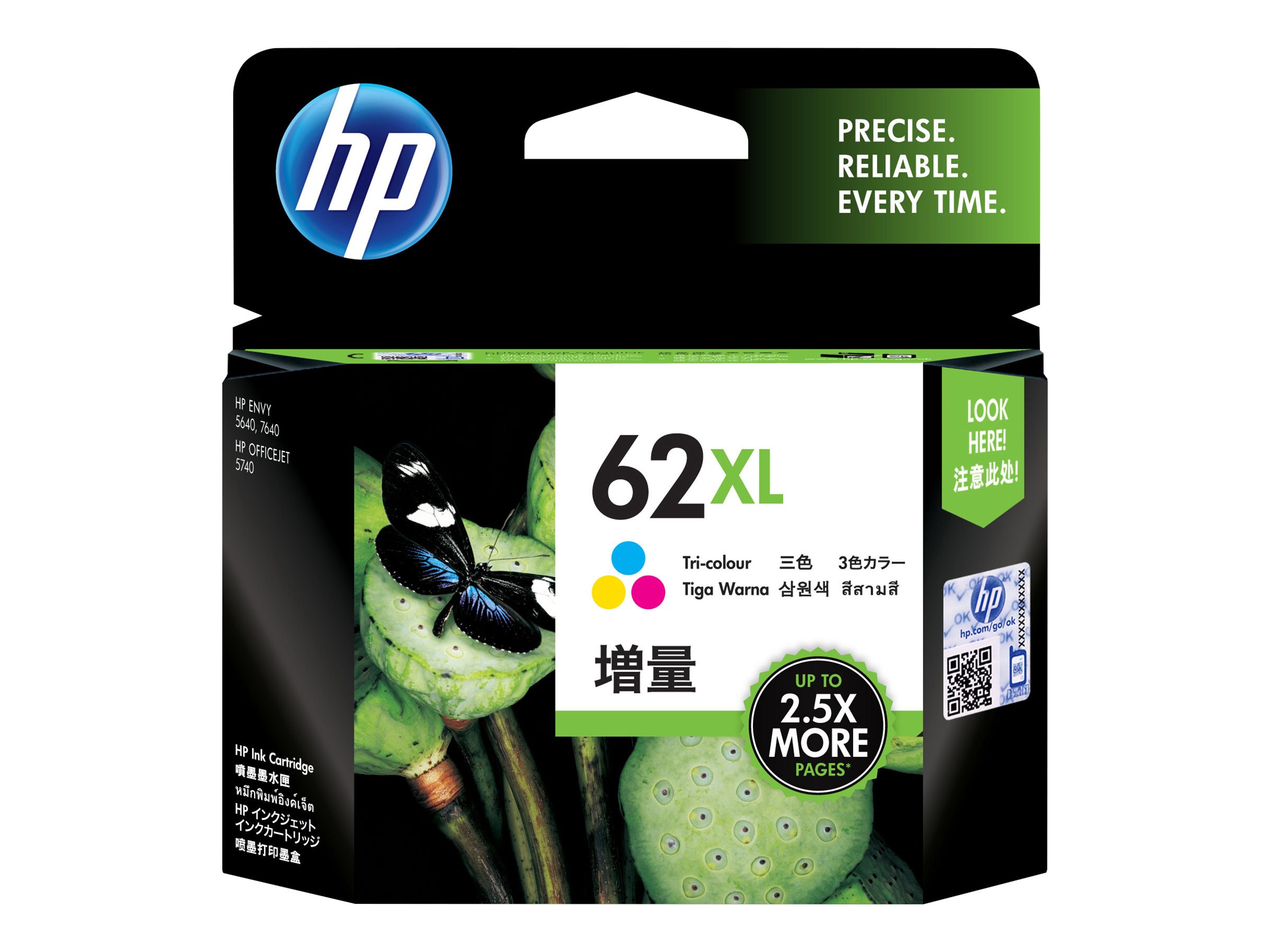 HP 62XL High Yield Tri-Color Ink Cart