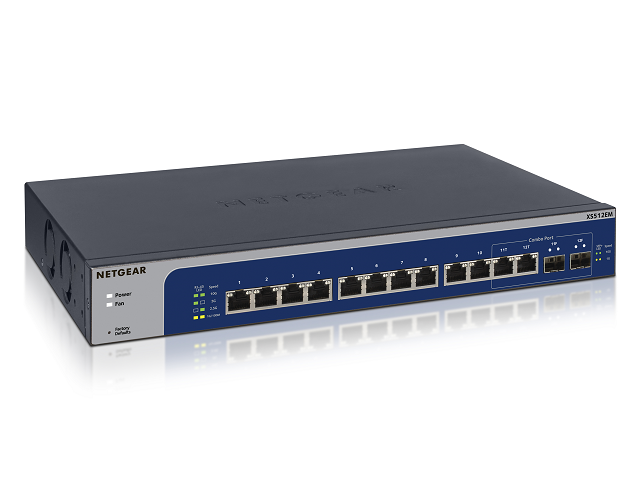 NETGEAR XS512EM Managed L2 10G Ethernet (100/1000/10000) 1U Blau, Grau