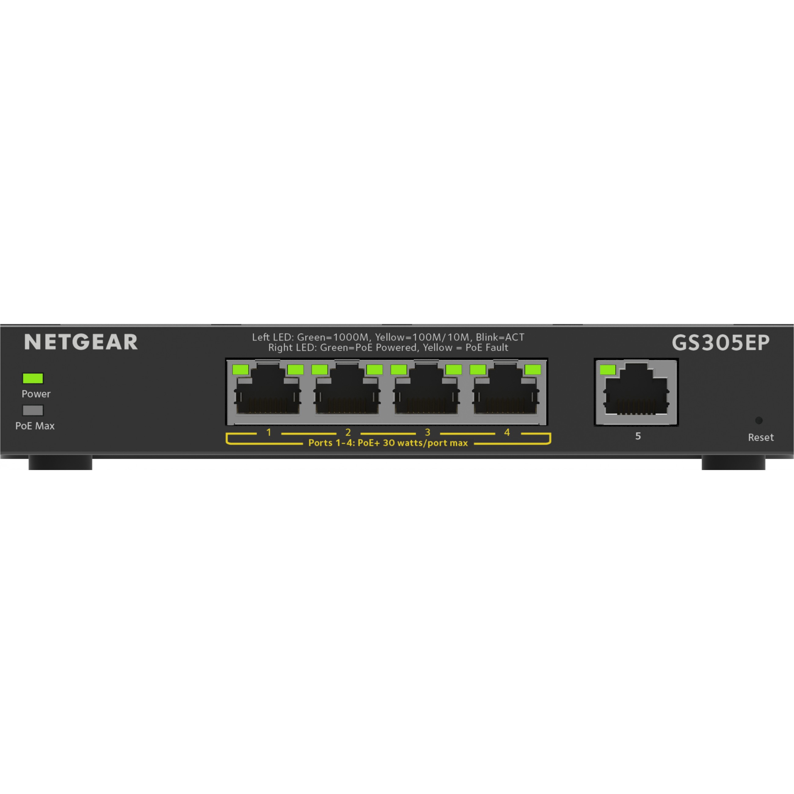 NETGEAR 5-Port Gigabit Ethernet PoE+ Plus Switch (GS305EP)