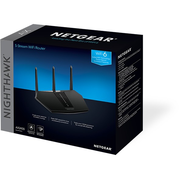 NETGEAR Nighthawk AX/5-Stream AX2400 WiFi 6 Router (RAX30) wireless router