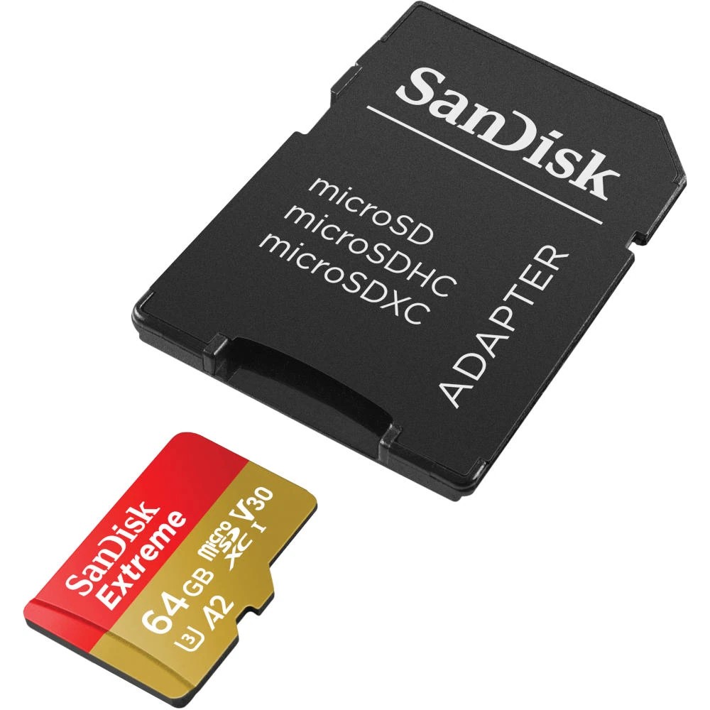 SD MicroSD Card  64GB SanDisk Extreme SDXC inkl. Adapter