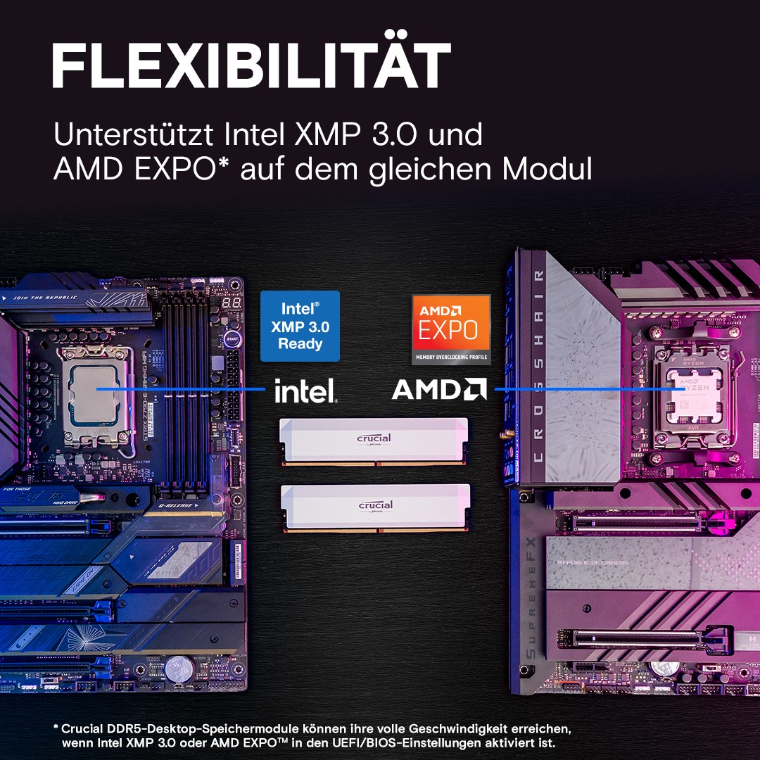 DDR5 32GB PC 6000 KIT (2x16GB) Crucial Pro Overclocking