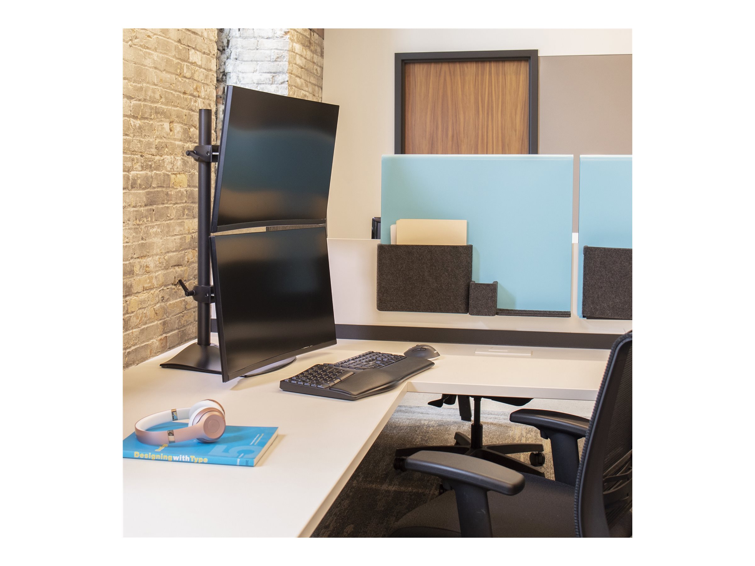 Ergotron DS Series DS100 Dual Monitor Desk Stand, Vertical