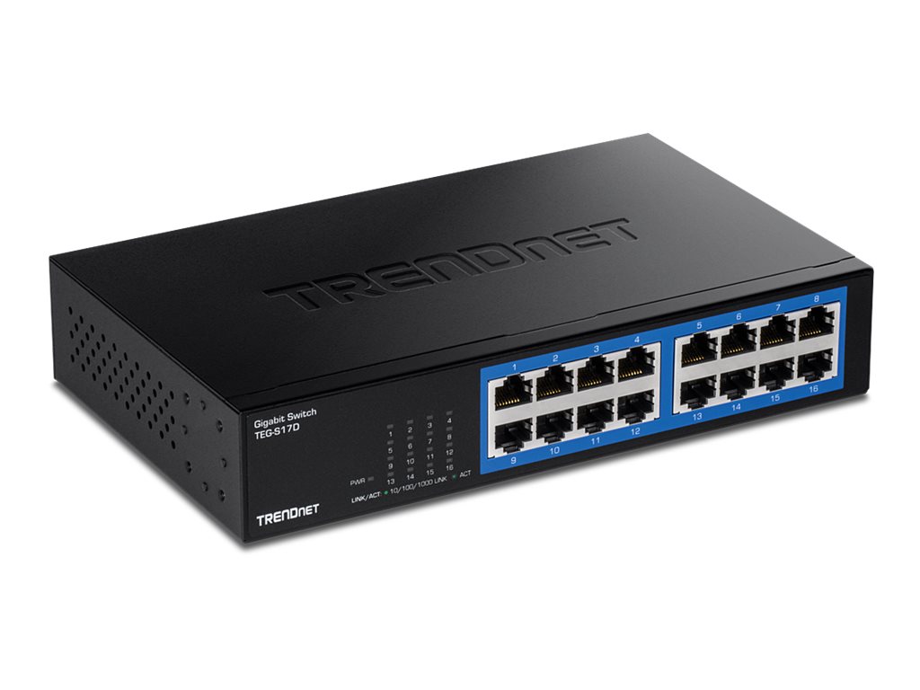 TRENDnet Switch 16 Port Gbit Desktop Switch /w metal