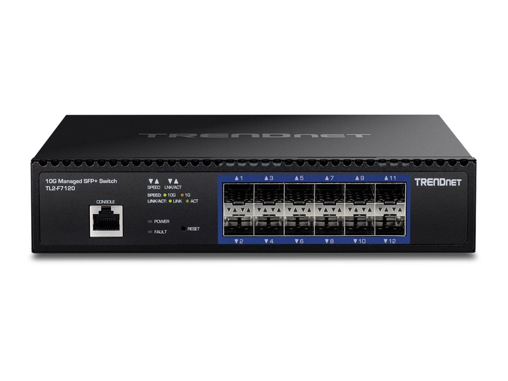 TRENDnet TL2-F7120 12 Port Switch, 10G Layer 2 Managed SFP+