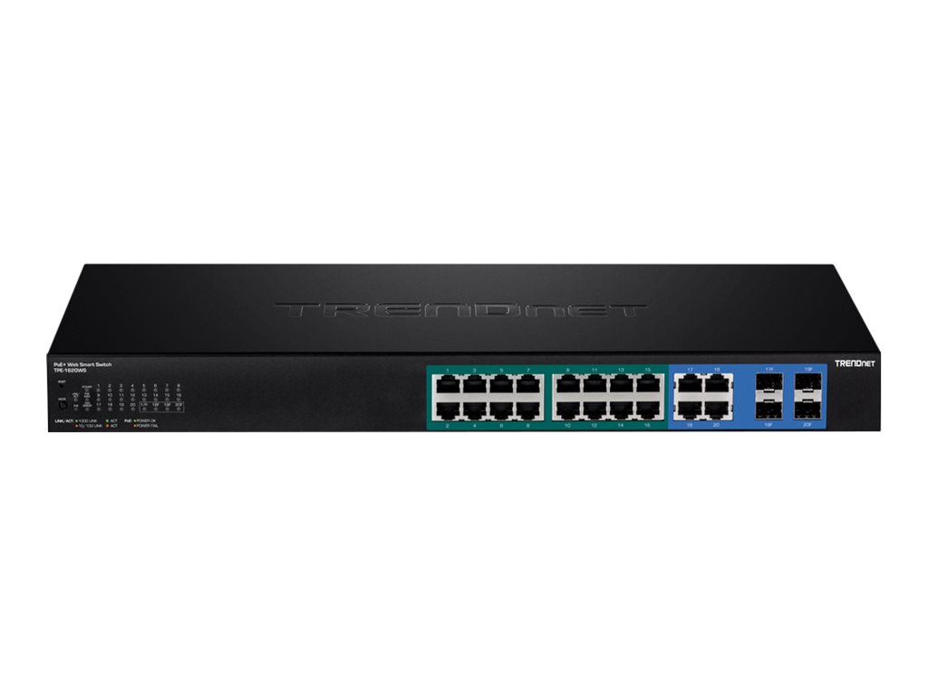 TRENDnet Switch 16 Port Gbit Managed L2 PoE+ 185W WebSmart