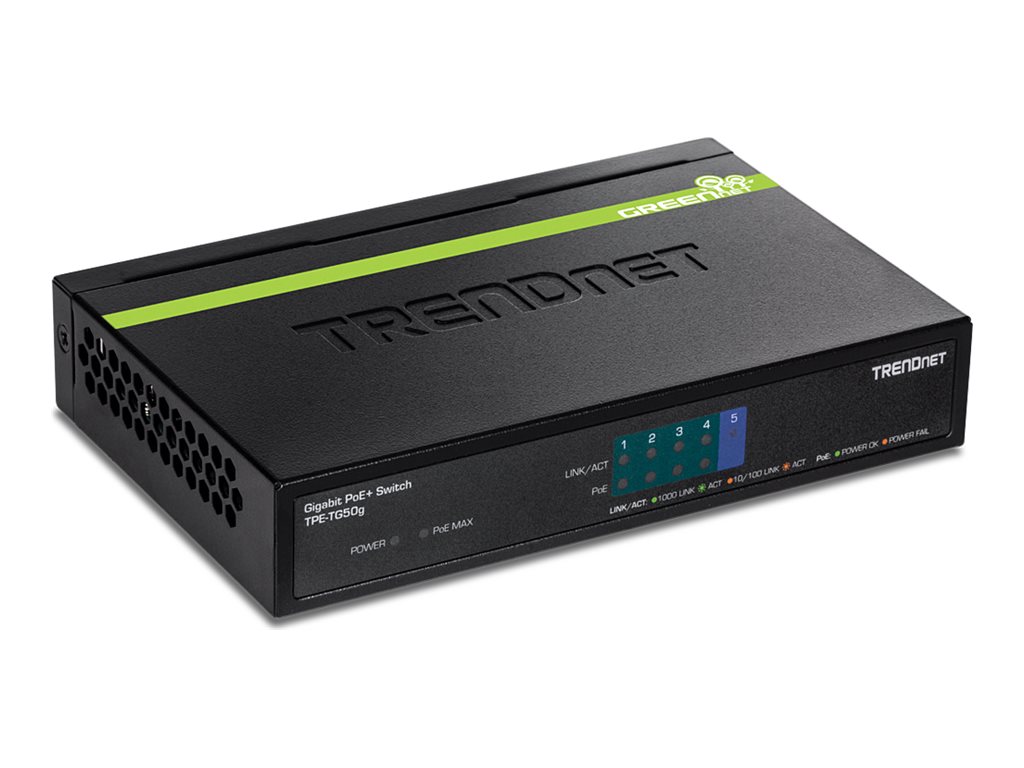 TRENDnet Switch  5 Port Gbit PoE+ 31W Metall