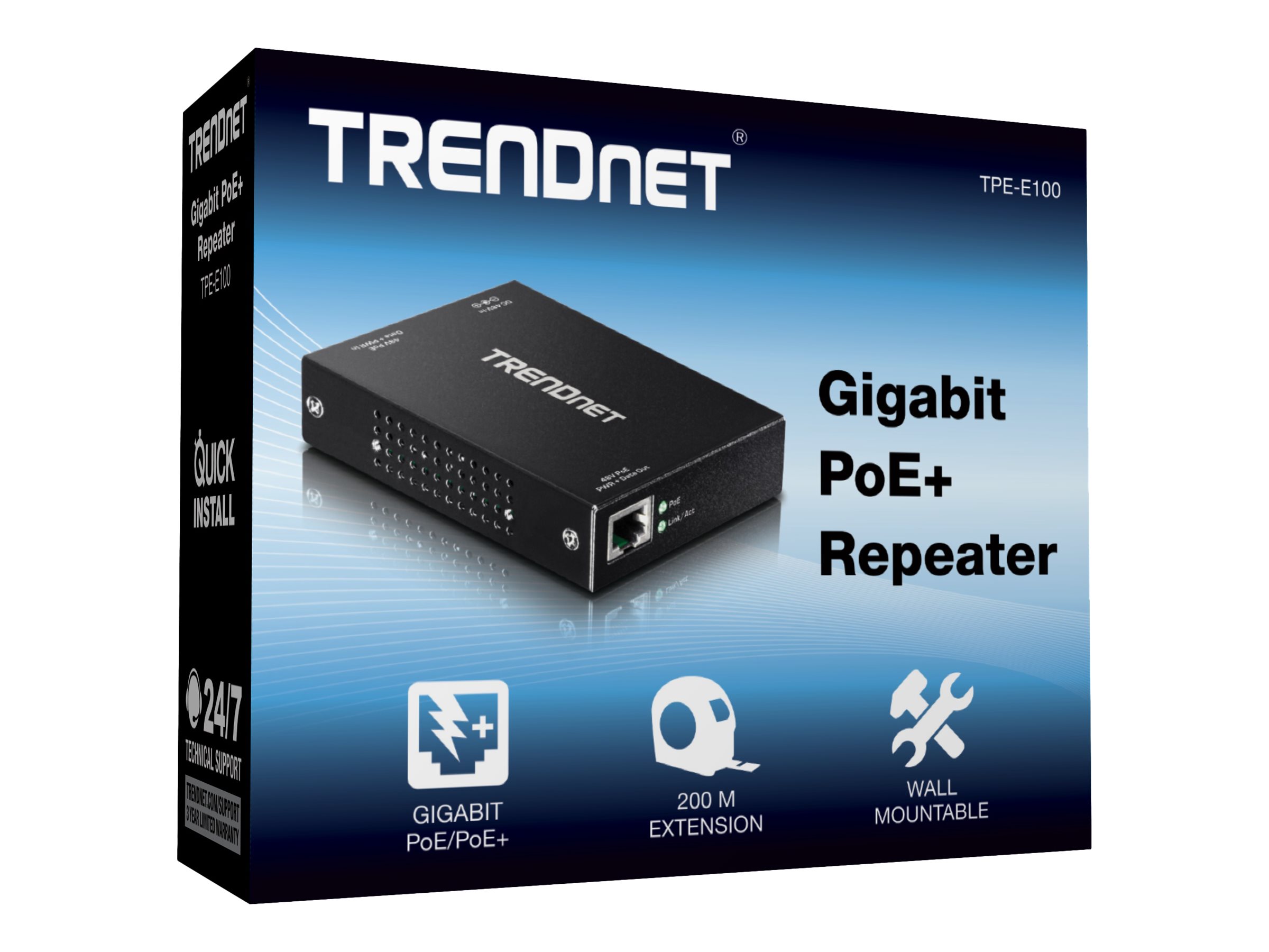 TRENDnet Repeater Gigabit PoE+ auf bis zu 200m