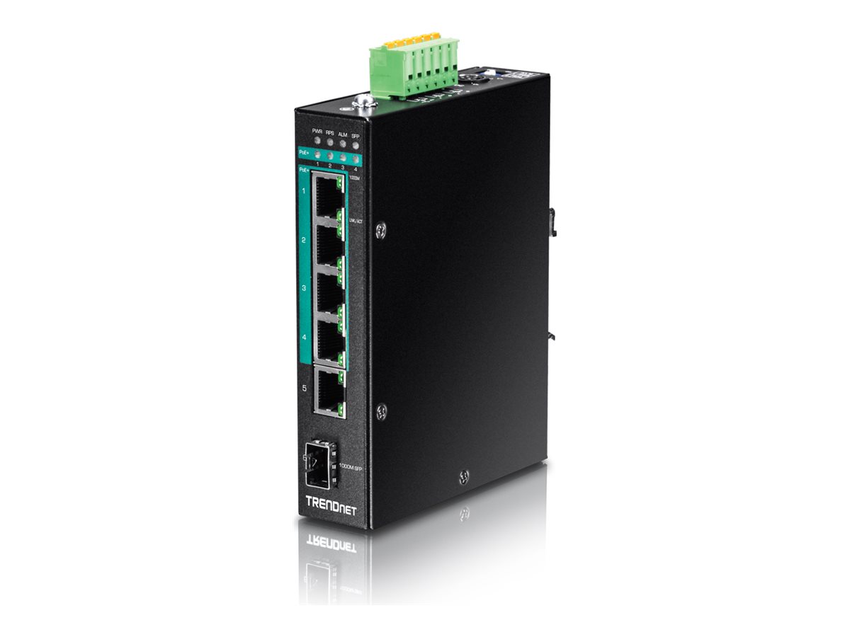 TRENDnet Industrie Switch 5 Port Gbit Unman. L2 PoE+ Metall