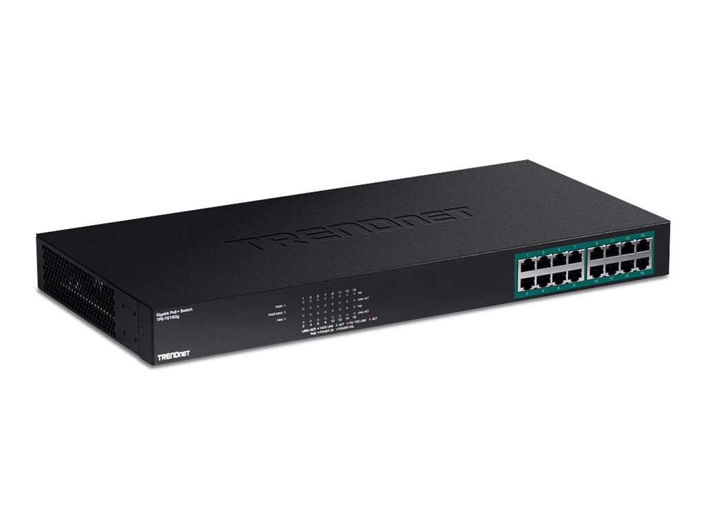 TRENDnet TPE-TG160g 16-Port PoE+ Switch GREENnet Gigabit 246W