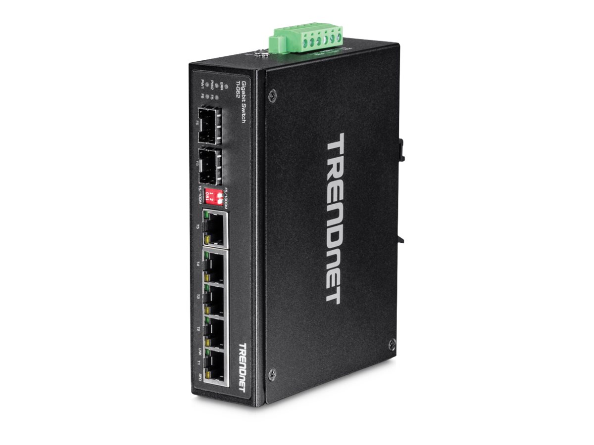 TRENDnet TI-G62 6-Port Gehärteter Industrieller Gigabit DIN-Rail Switch