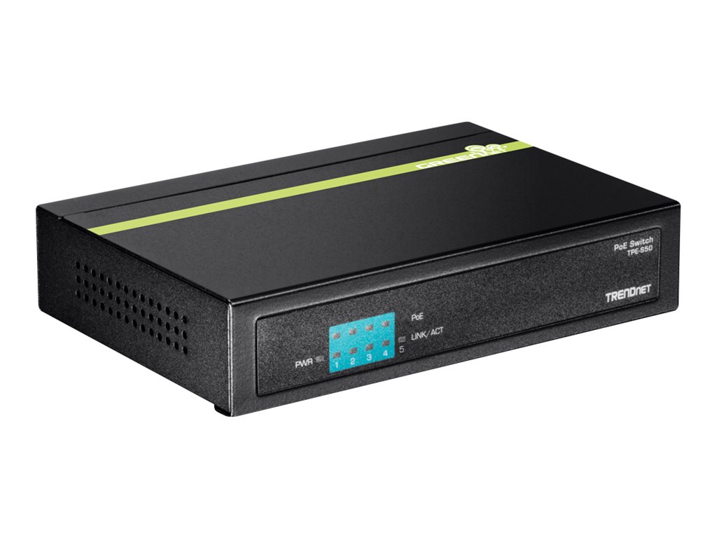 TRENDnet TPE-S50 6-Port PoE Switch 10/100Mbps 60W