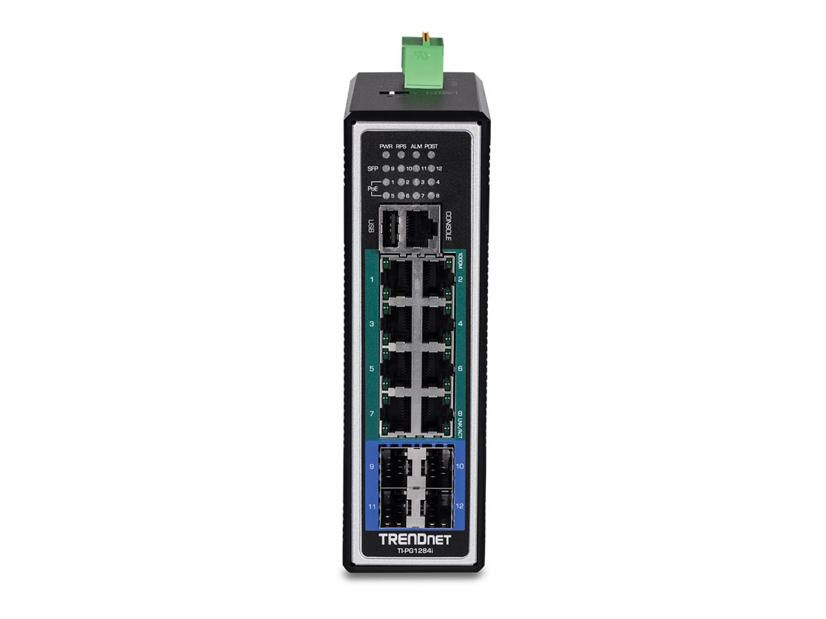 TRENDnet Industrie Switch 12Port Gbit ManagedL2+ PoE+ Metall
