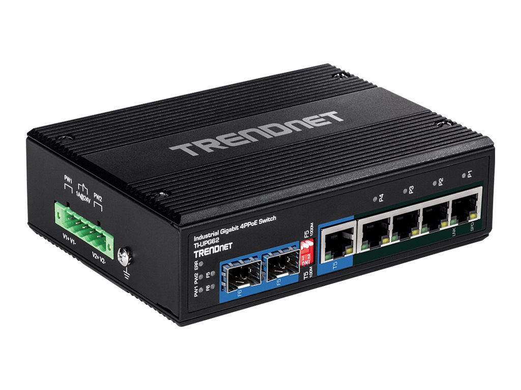 TRENDnet Switch  6-port Industrial Gbit UPoE Metall IP30
