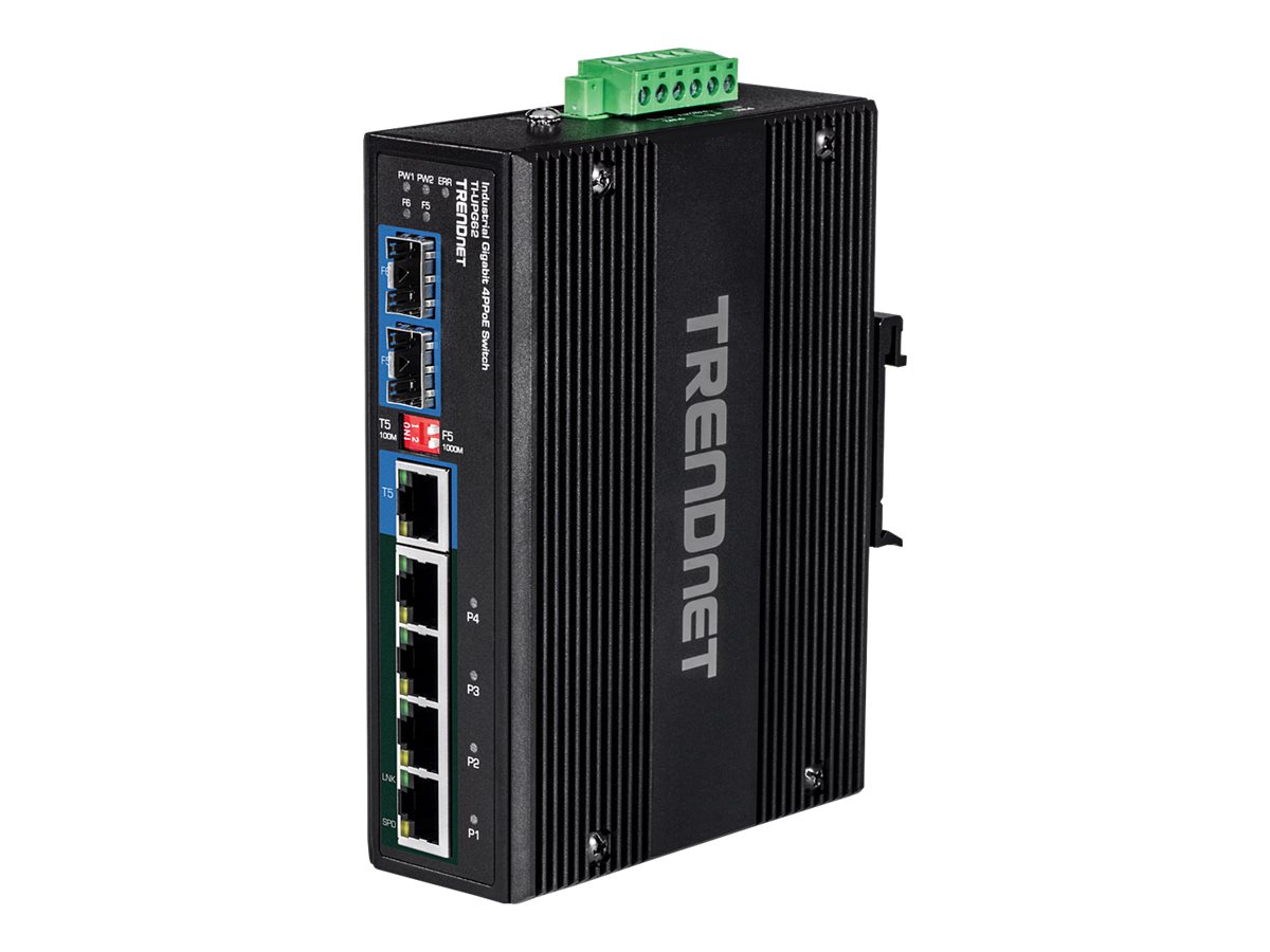 TRENDnet Switch  6-port Industrial Gbit UPoE Metall IP30