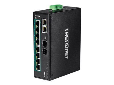 TRENDnet TI-PG102 10Port DIN-Rail Switch Industrial Gigabit PoE+