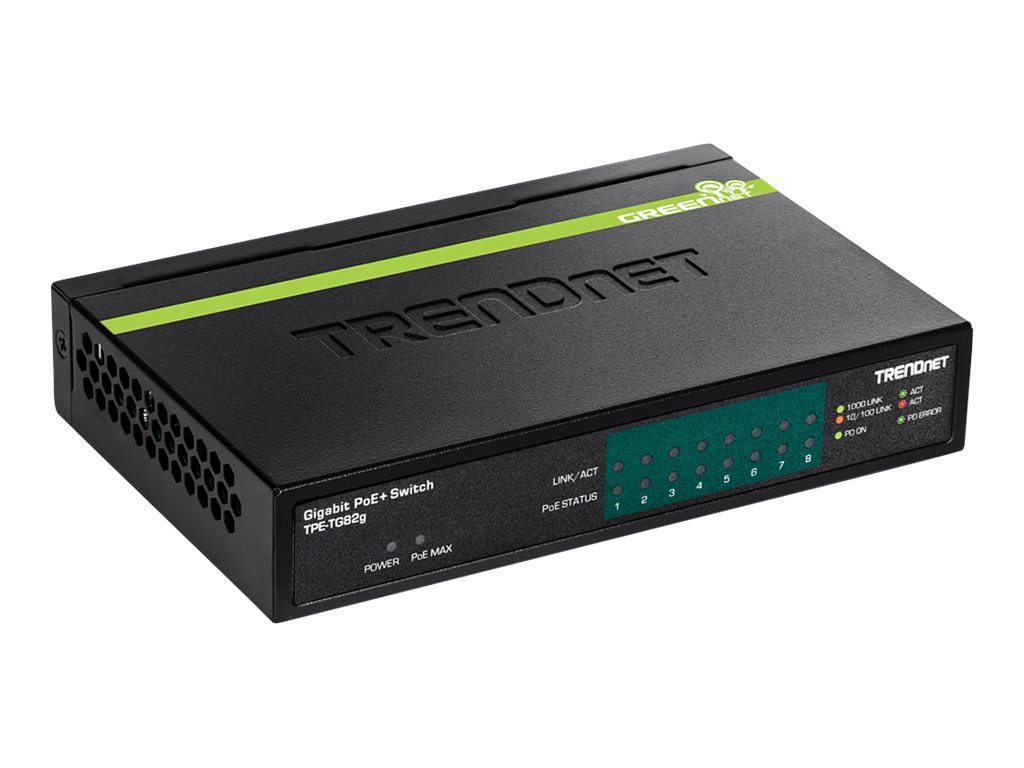 TRENDnet Switch  8 Port Gbit PoE+ 61W Metall