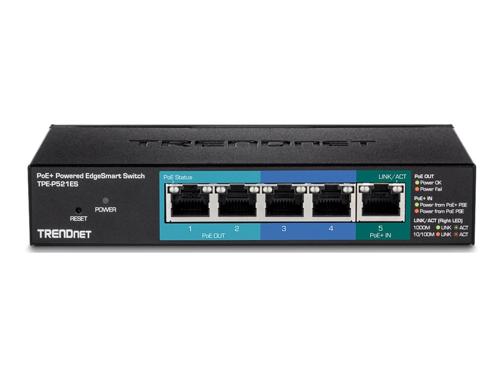TRENDnet Switch  5-Port Gbit EdgeSmart PoE+ 18 W Metall