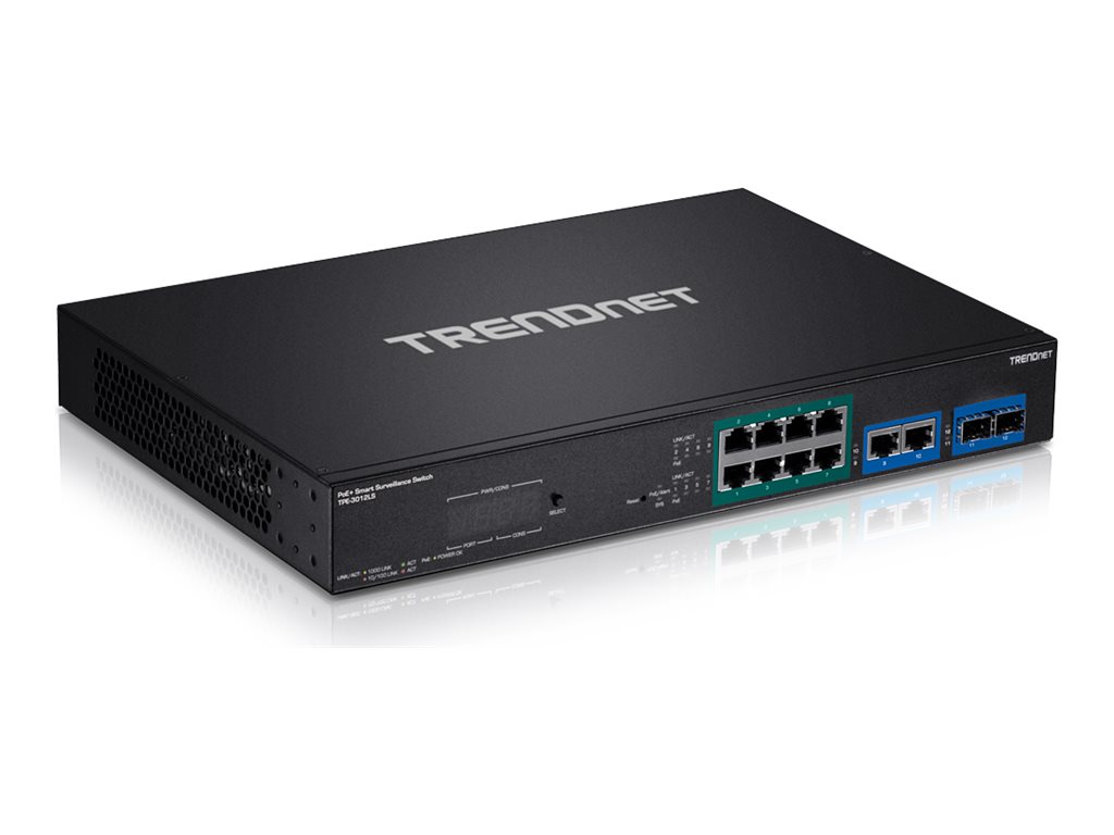 TRENDnet TPE-3012LS 12-Port Gigabit PoE+ Smart Surveillance Switch