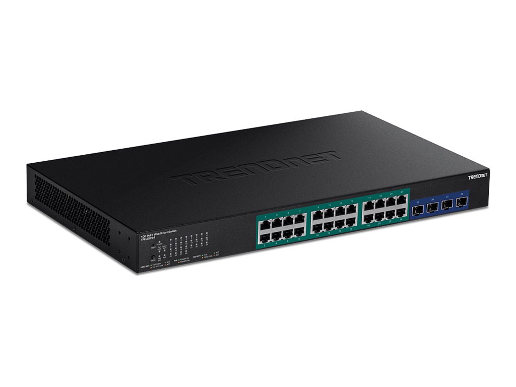TRENDnet TPE-30284 28-Port Gigabit Switch, Web Smart PoE+ Switch mit 10G SFP+ slots