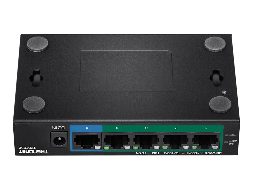 TRENDnet TPE-TG52 5-Port PoE Switch Gigabit PoE+ 32W