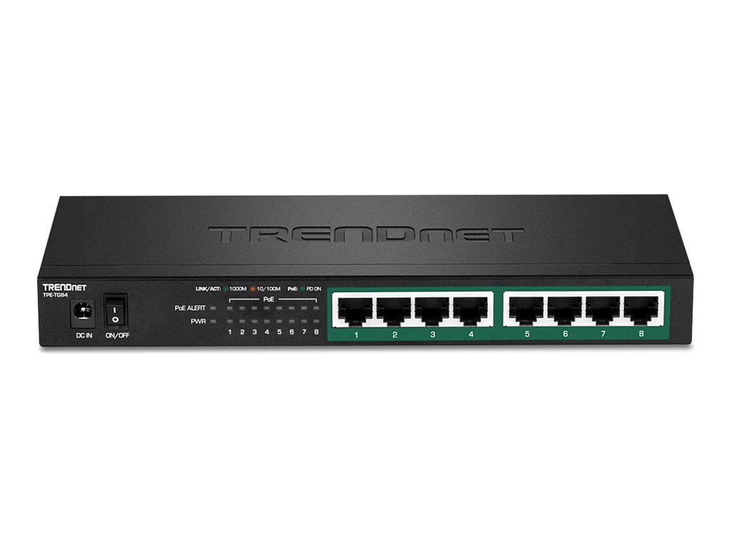 TRENDnet TPE-TG84 8-Port PoE Switch Gigabit PoE+ 120W