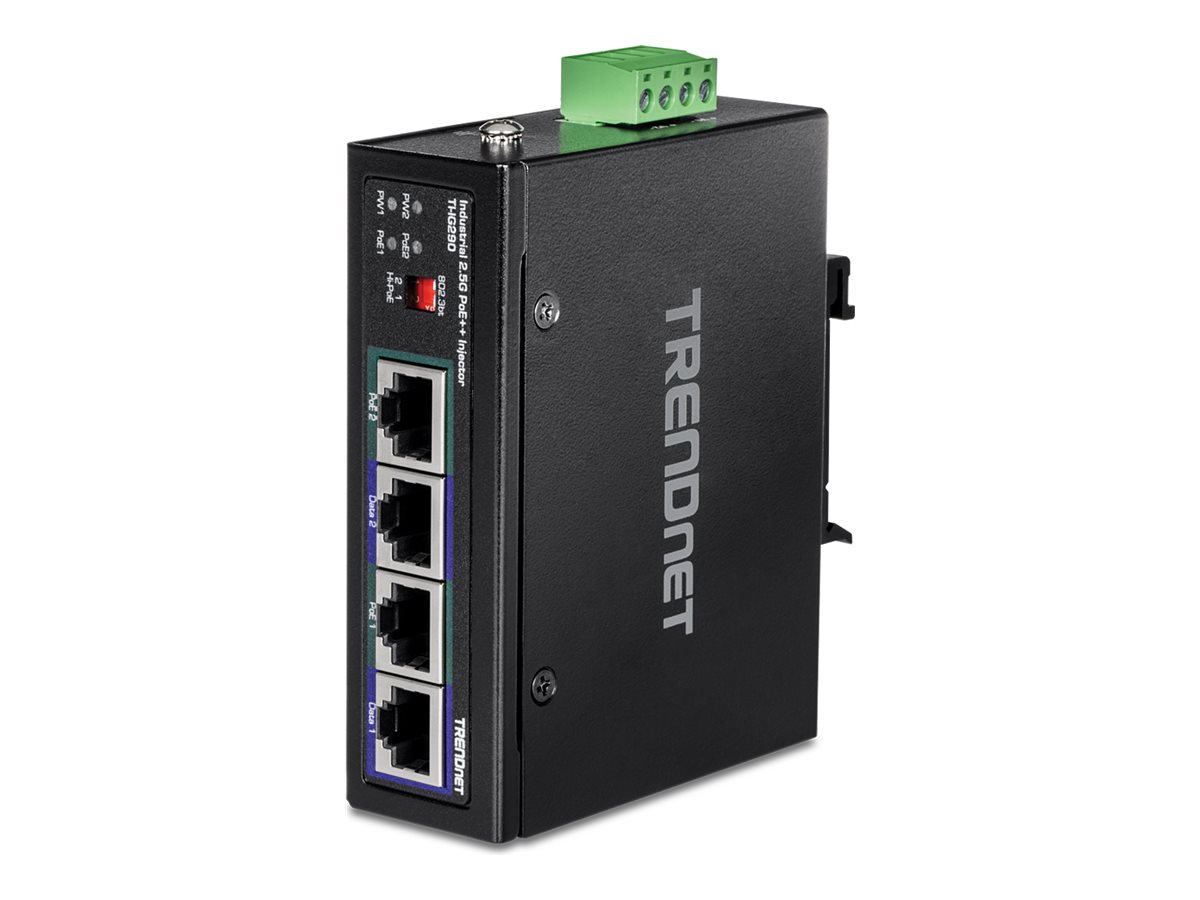 TRENDnet Hardened Industrial 95W 2-Port 2,5Gbit PoE-Injector